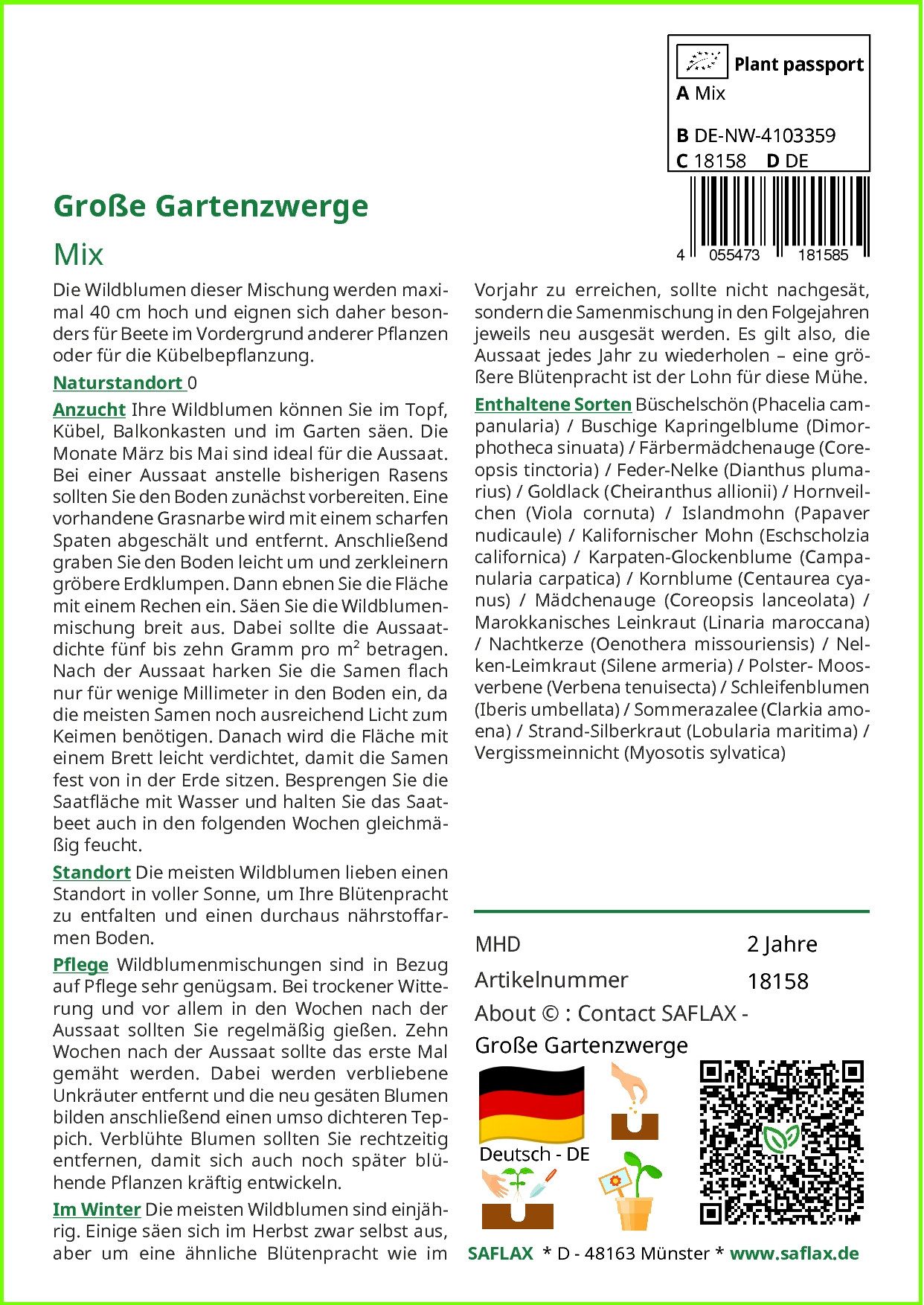 SAFLAX Blumensamen SAFLAX - Samen - Große Gartenzwerge günstig online kaufen