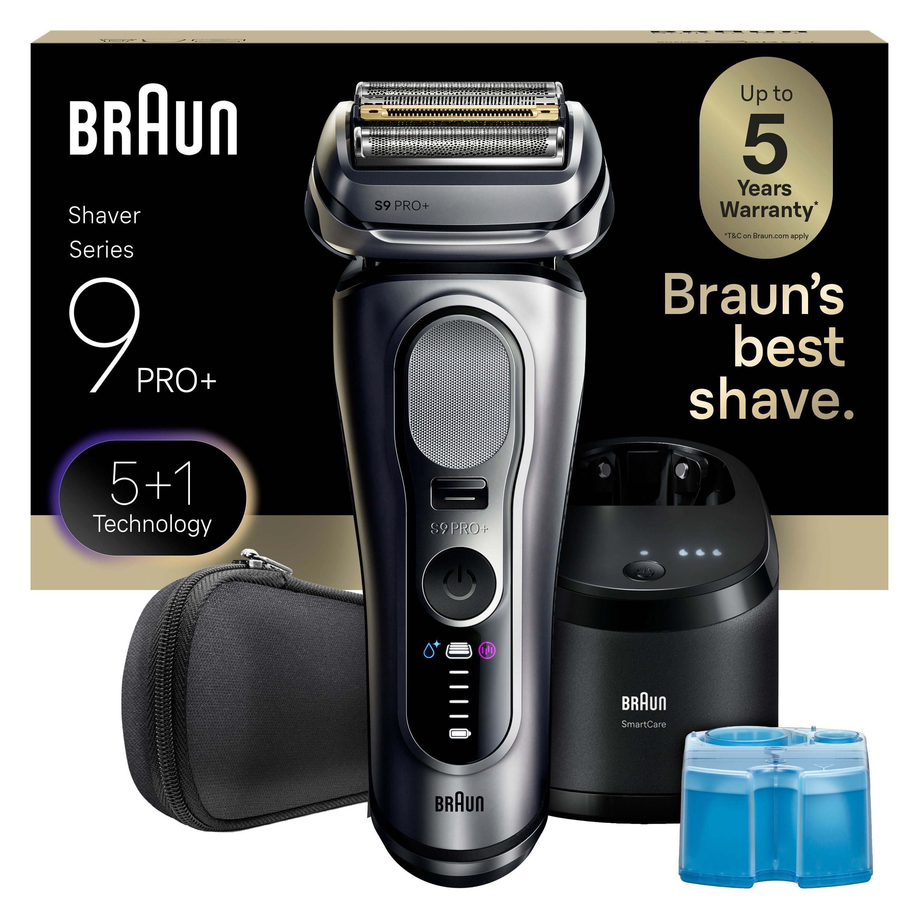 Braun Elektrorasierer Series 9 9667cc, Smart Care Center, integrierter Präzisionstrimmer, Pro-SensoAdapt, SmartCare Center, 5+1 ultradünne Präzisionsklingen