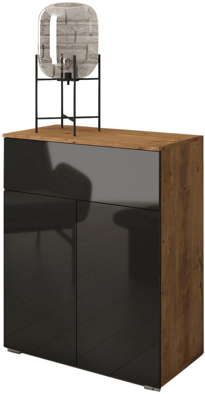 INOSIGN Sideboard 72 Breite Paris, kastanienfarben/schwarz | cm kastanien Breslau Hochglanz