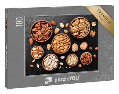 puzzleYOU Puzzle »Superfoods: Nussmischung in Holzschalen«, 100 Puzzleteile, puzzleYOU-Kollektionen Nüsse