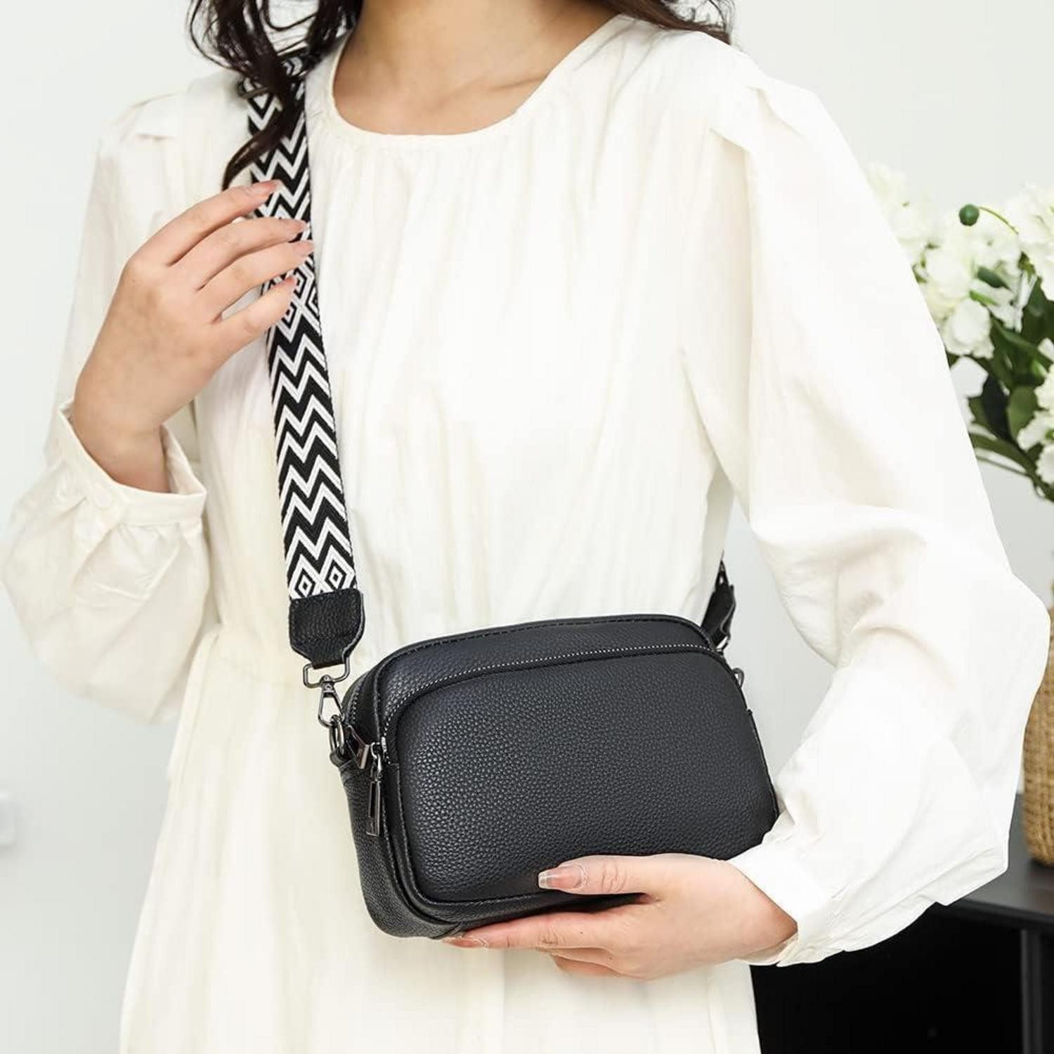 LuxusKollektion Umhängetasche Crossbody Bag Damen Echtes Leder Umhängetasch günstig online kaufen