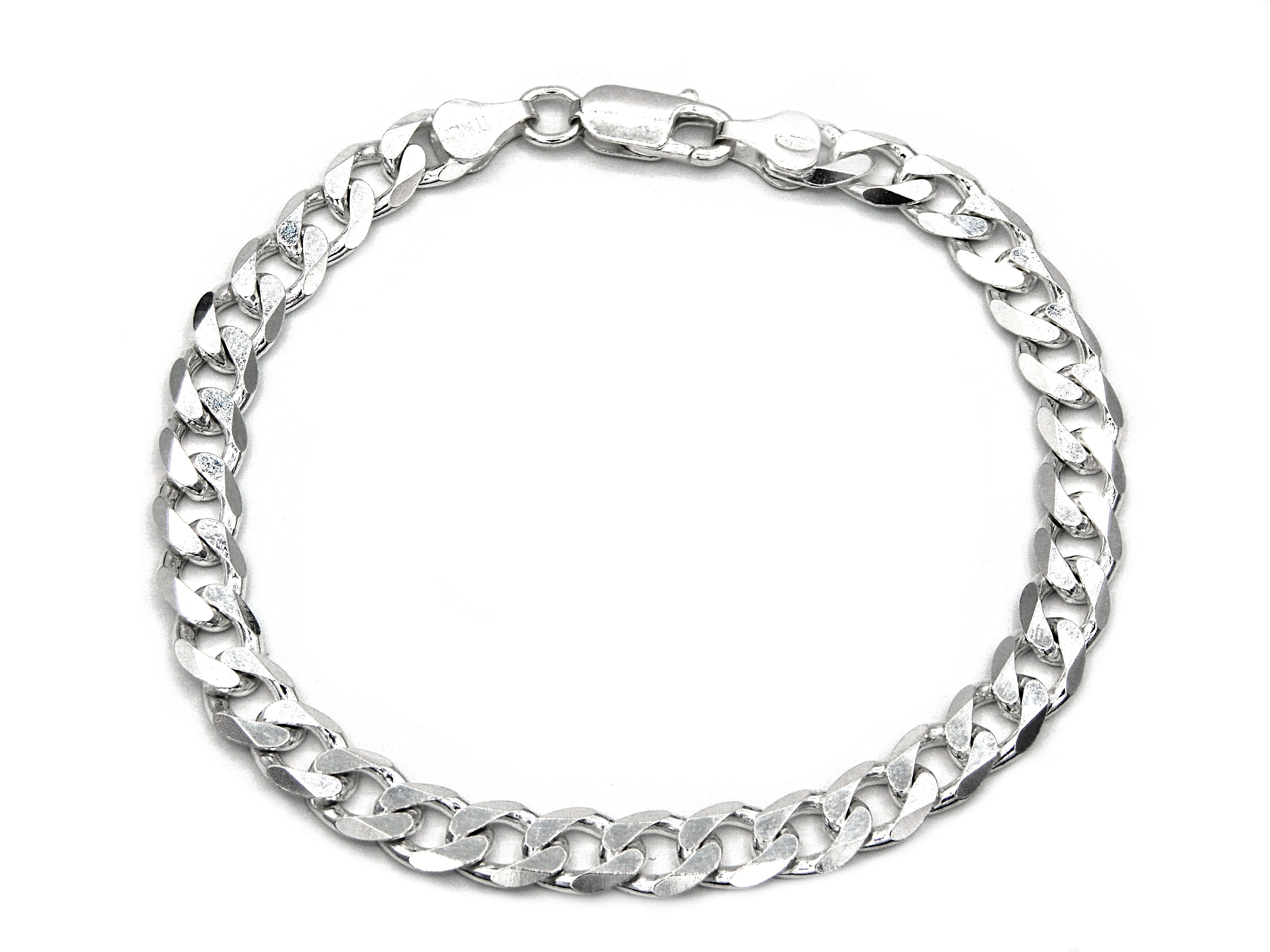 Kauf-mich-weg by Bella T Silberarmband Panzerarmband 925 Sterling Silber  6,7mm breit, Länge wählbar 21 - 22cm | Silberarmbänder