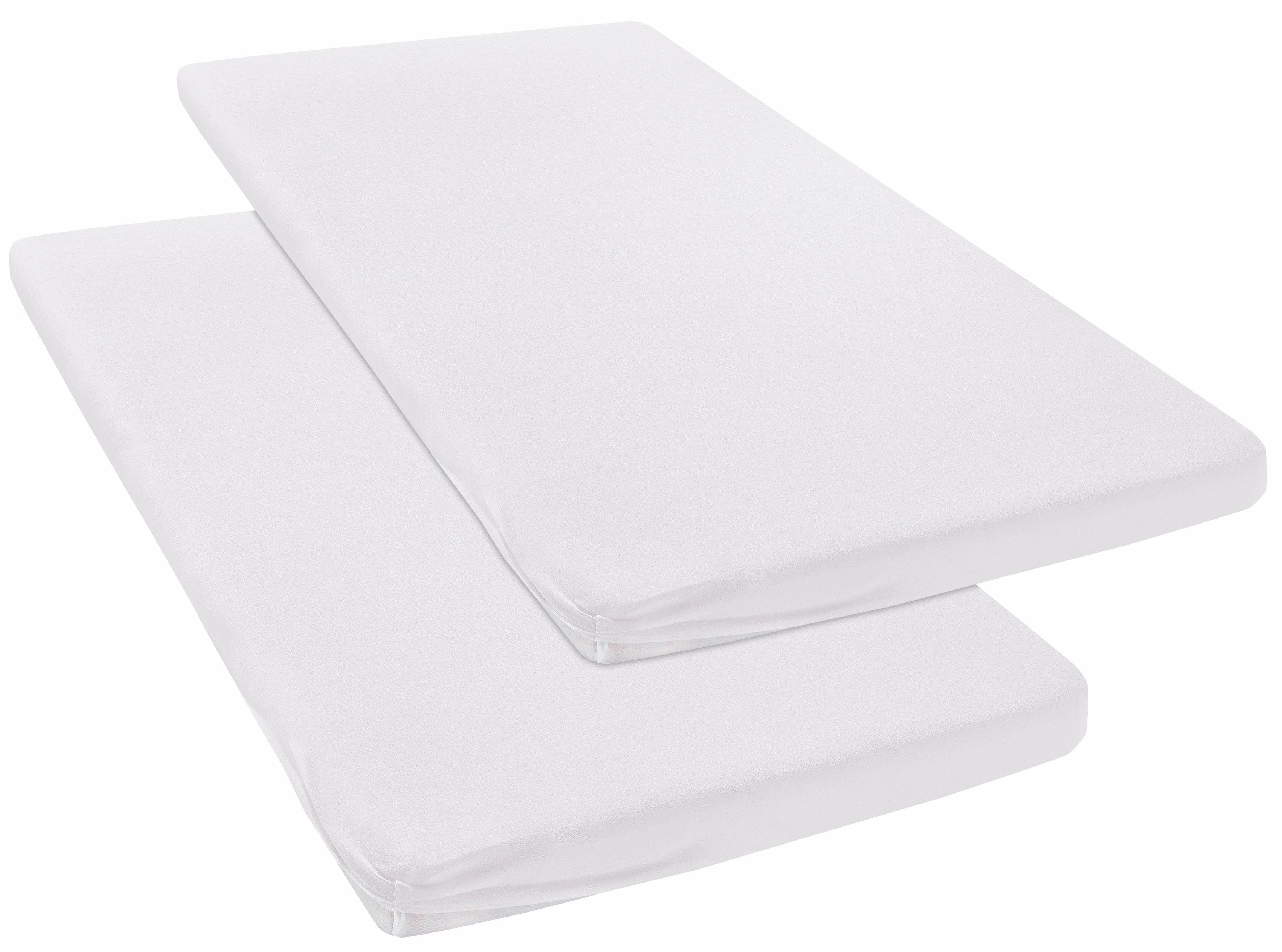 OTTO home Spannbettlaken Topper Basic, in Gr. 90x200, 140x200 oder 180x200 cm, Baumwoll-Jersey, Gummizug: rundum, (2 Stück), Baumwolle, Matratzen bis 8 cm Höhe, Bettlaken, Spannbetttuch, Laken