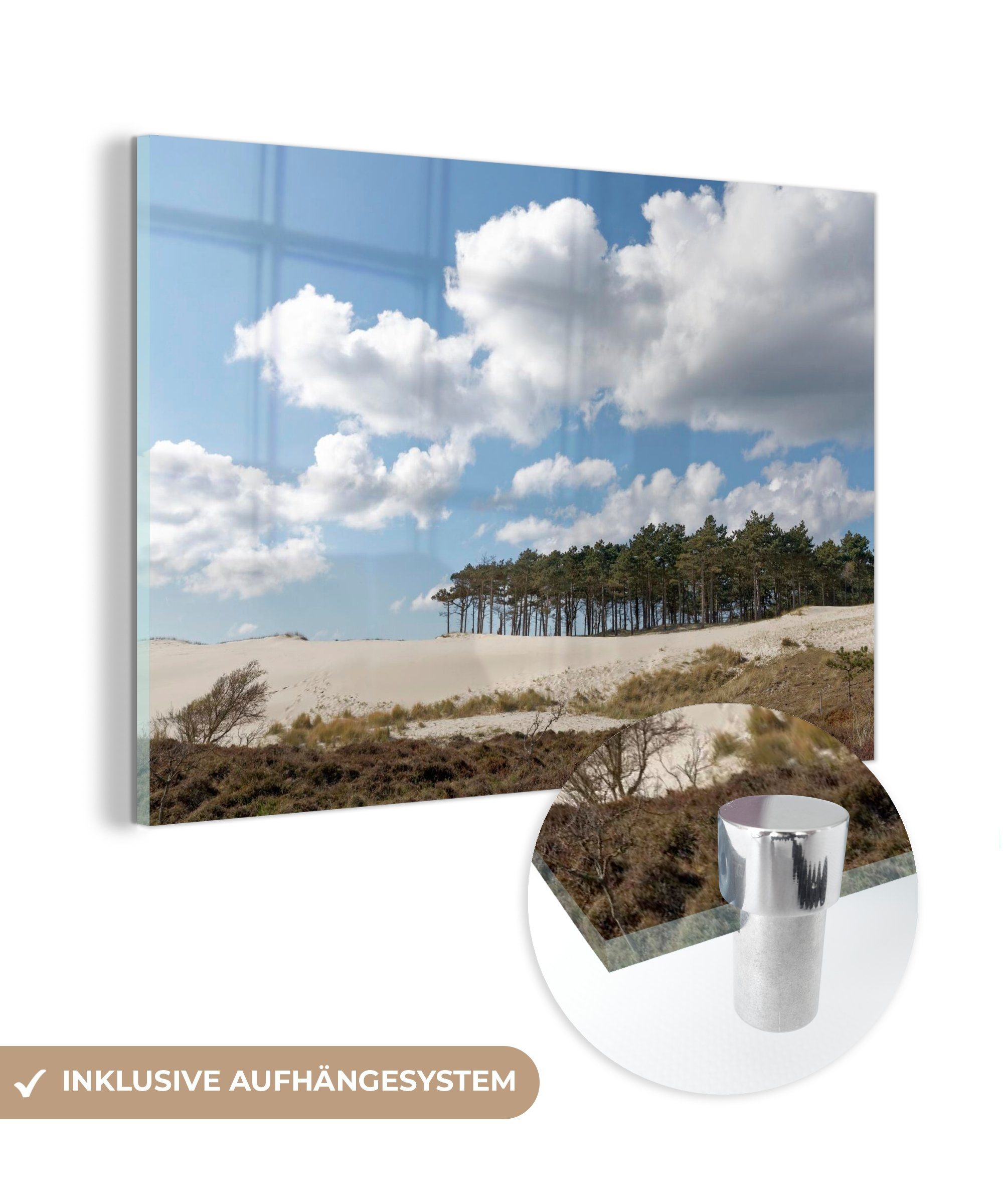 MuchoWow Acrylglasbild Strand bei Schoorl, (1 St), Acrylglasbilder Wohnzimmer & Schlafzimmer