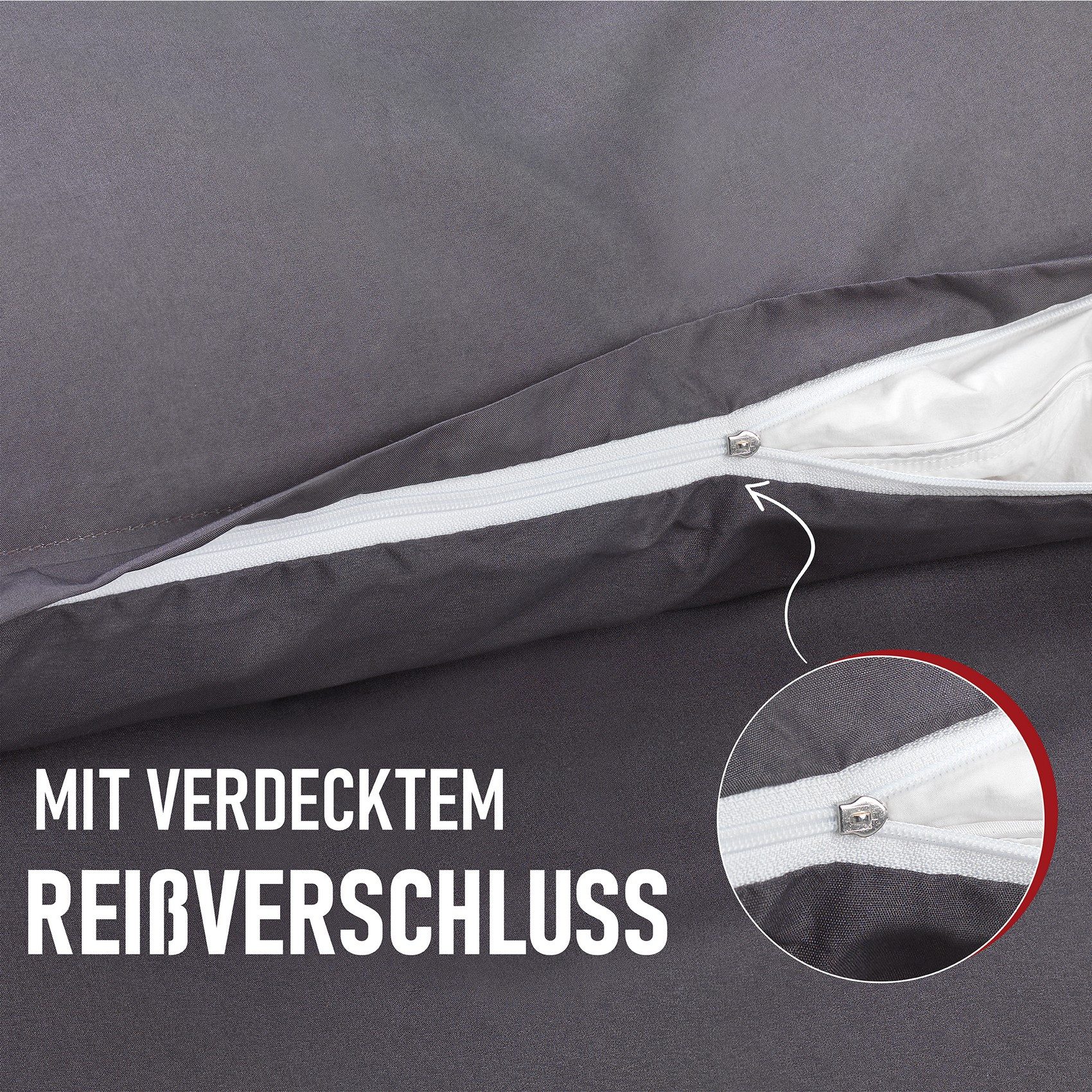 Kuscheli Partnerbettwäsche 2x 135x200 + 2x 80x80 cm atmungsaktiver Bettbezug, Partner Bettwäsche, Mikrofaser, 4 teilig, Für Allergiker geeignet, pflegeleicht, a – Bild 5 von 5