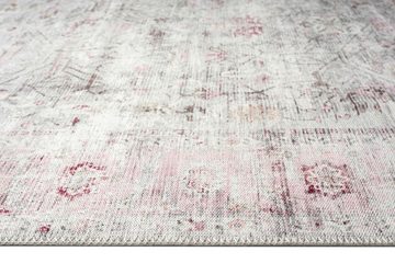 Teppich Klassischer Teppich mit Blumen Muster in creme pink, TeppichHome24, rechteckig, Höhe: 7 mm