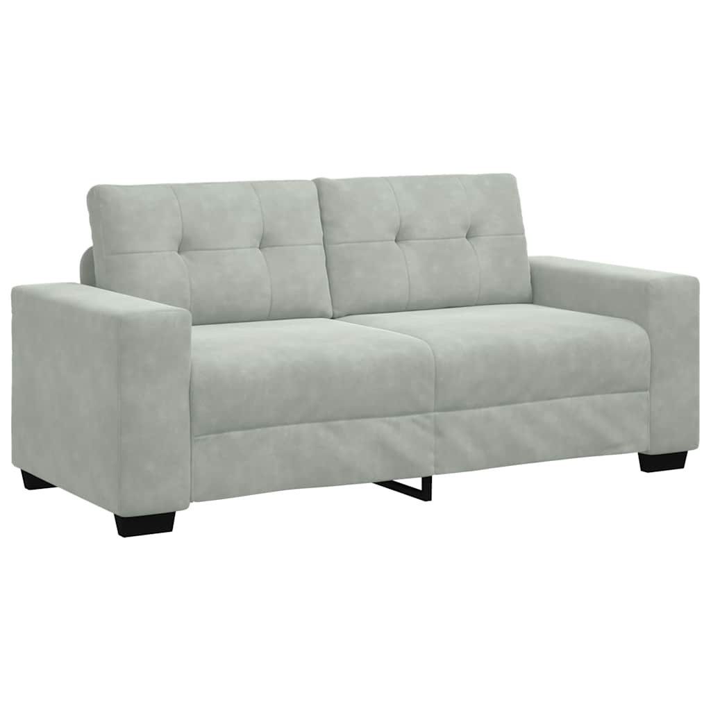 vidaXL Sofa Zweisitzer-Sofa Hellgrau 180x77x82 cm Samt, 1 Teile
