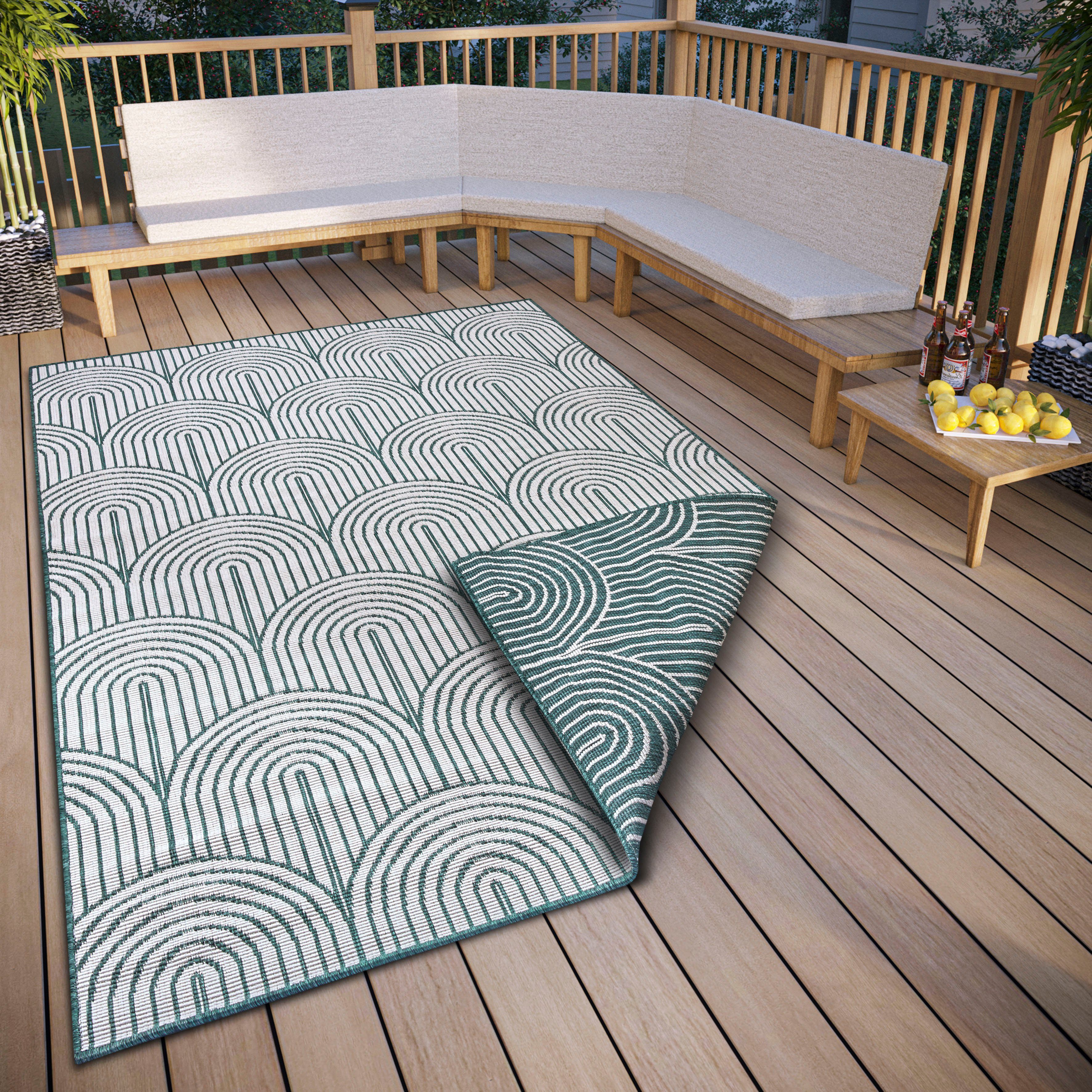 HANSE Home Outdoorteppich Pangli, Wendeteppich, rechteckig, Höhe: 5 mm, In-& Outdoor, Teppich, Wetterfest, Balkon, Garten, Wohnzimmer, Modern