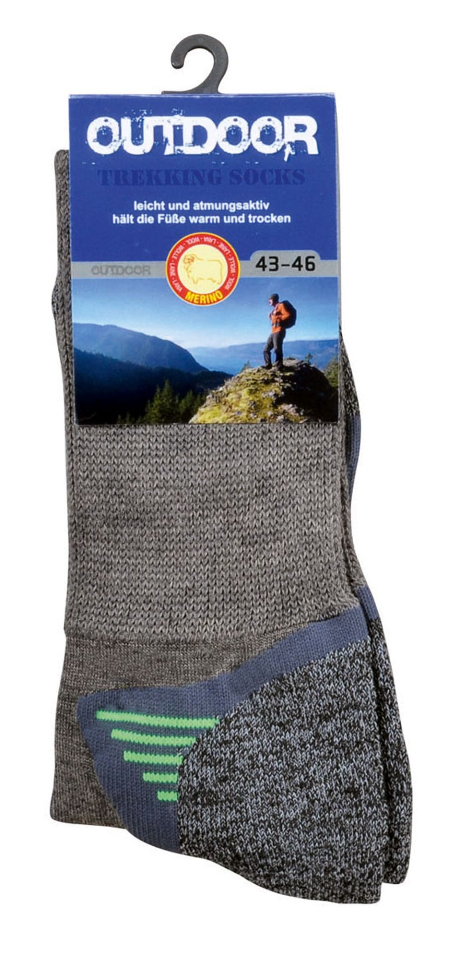 TippTexx 24 Sportsocken 2 Paar Merino Wandersocken, Trekkingsocken mit Spez günstig online kaufen