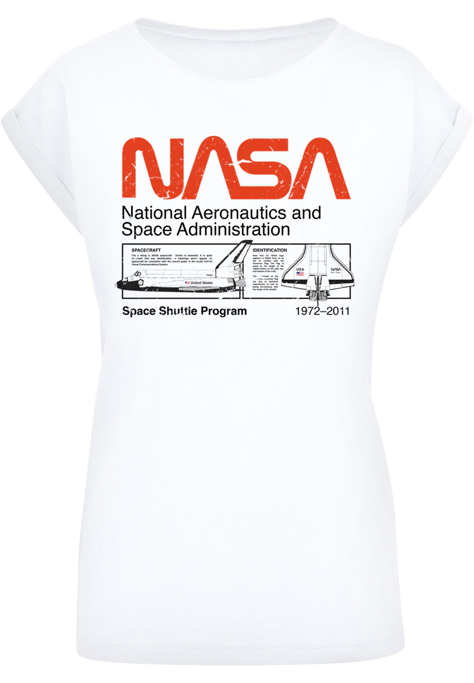 F4NT4STIC T-Shirt NASA Classic Space Shuttle White Damen,Premium Merch, Regular-Fit,Kurze Ärmel,Bedruckt