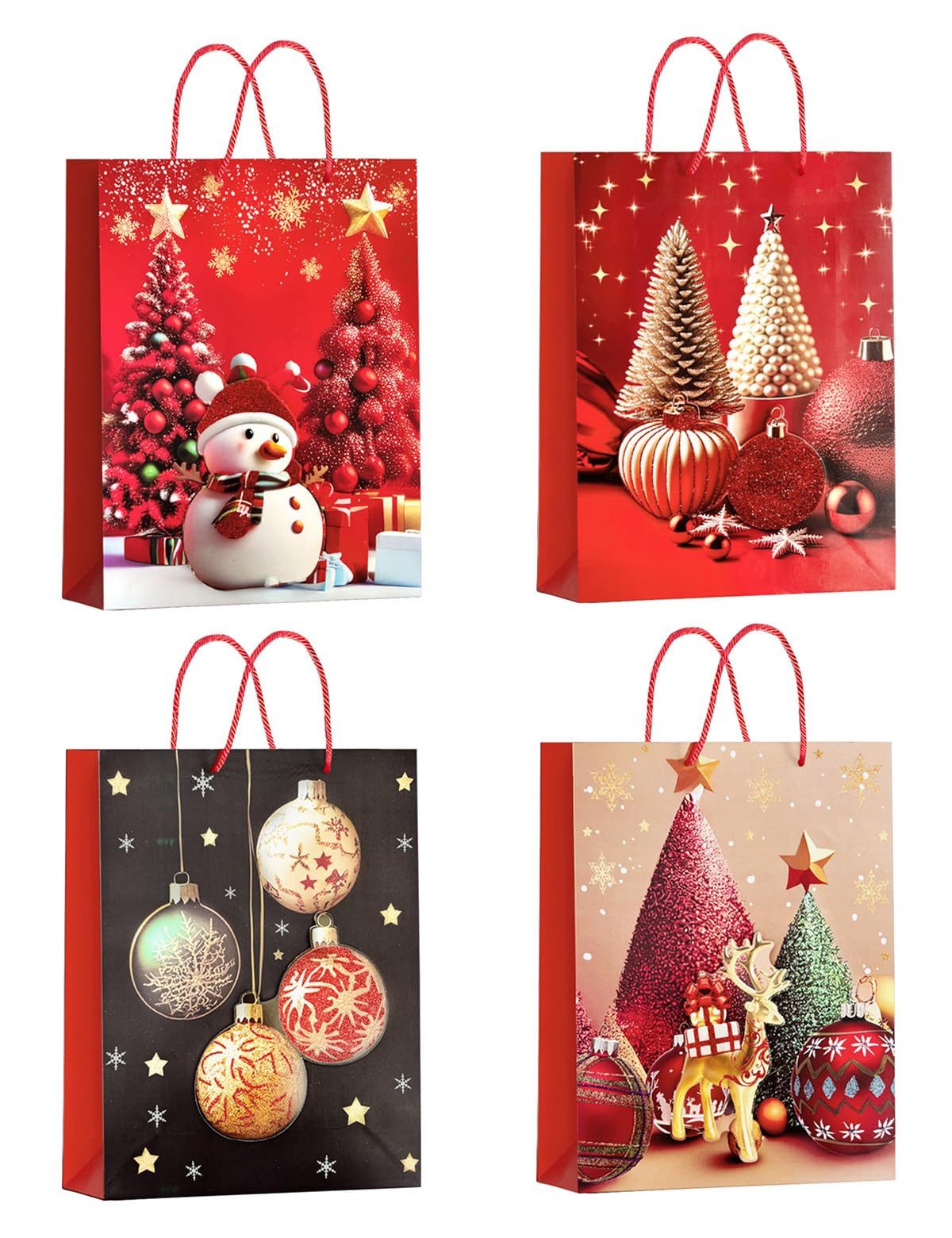 M&W DAS DESIGN Geschenkpapier Geschenktüten Papiertüten Weihnachtliche 24 x 18 x 8.5 (HxBxT) 12er