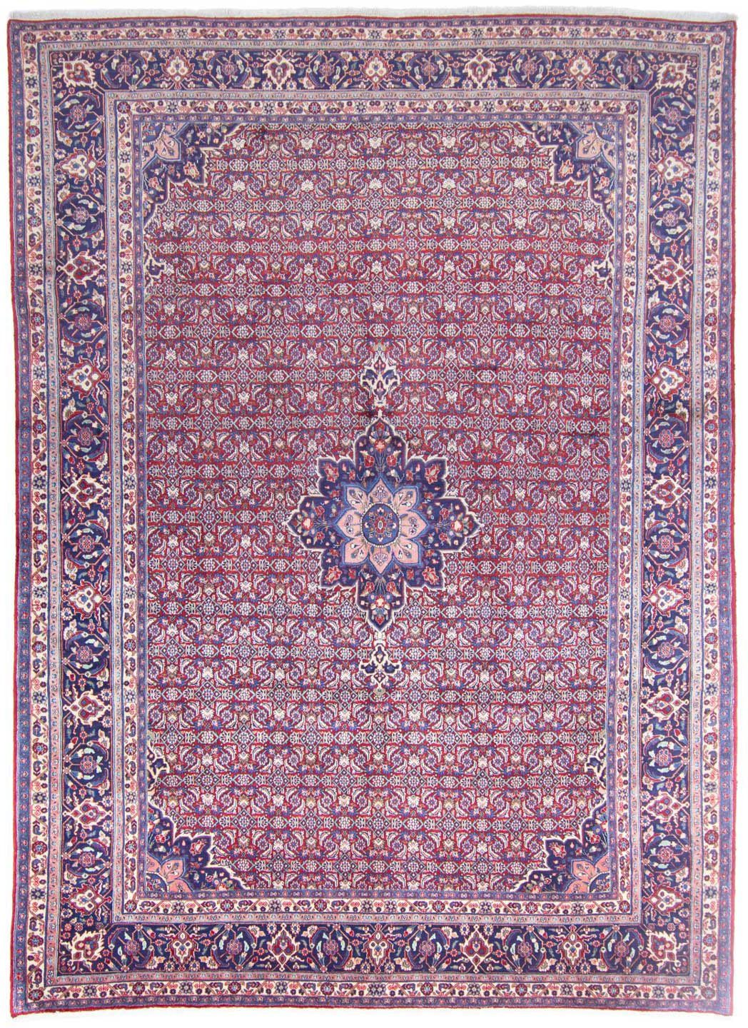 Wollteppich Hamadan Medaillon Rosso 355 x 256 cm, morgenland, rechteckig, Höhe: 10 mm, Unikat mit Zertifikat | Kurzflor-Teppiche