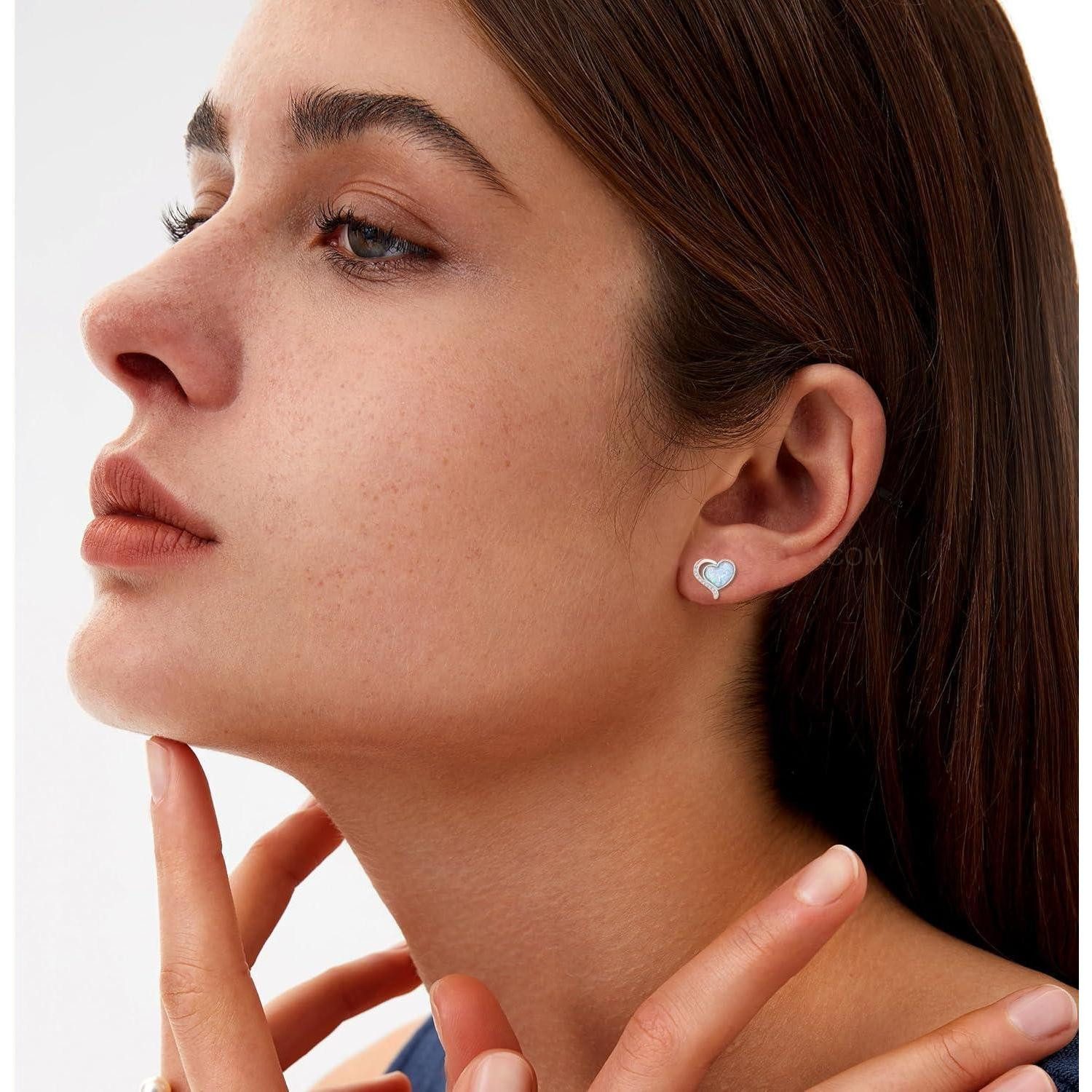 LuxusKollektion Paar Ohrstecker Opal Ohrringe Silber Damen 925 Stecker mit günstig online kaufen