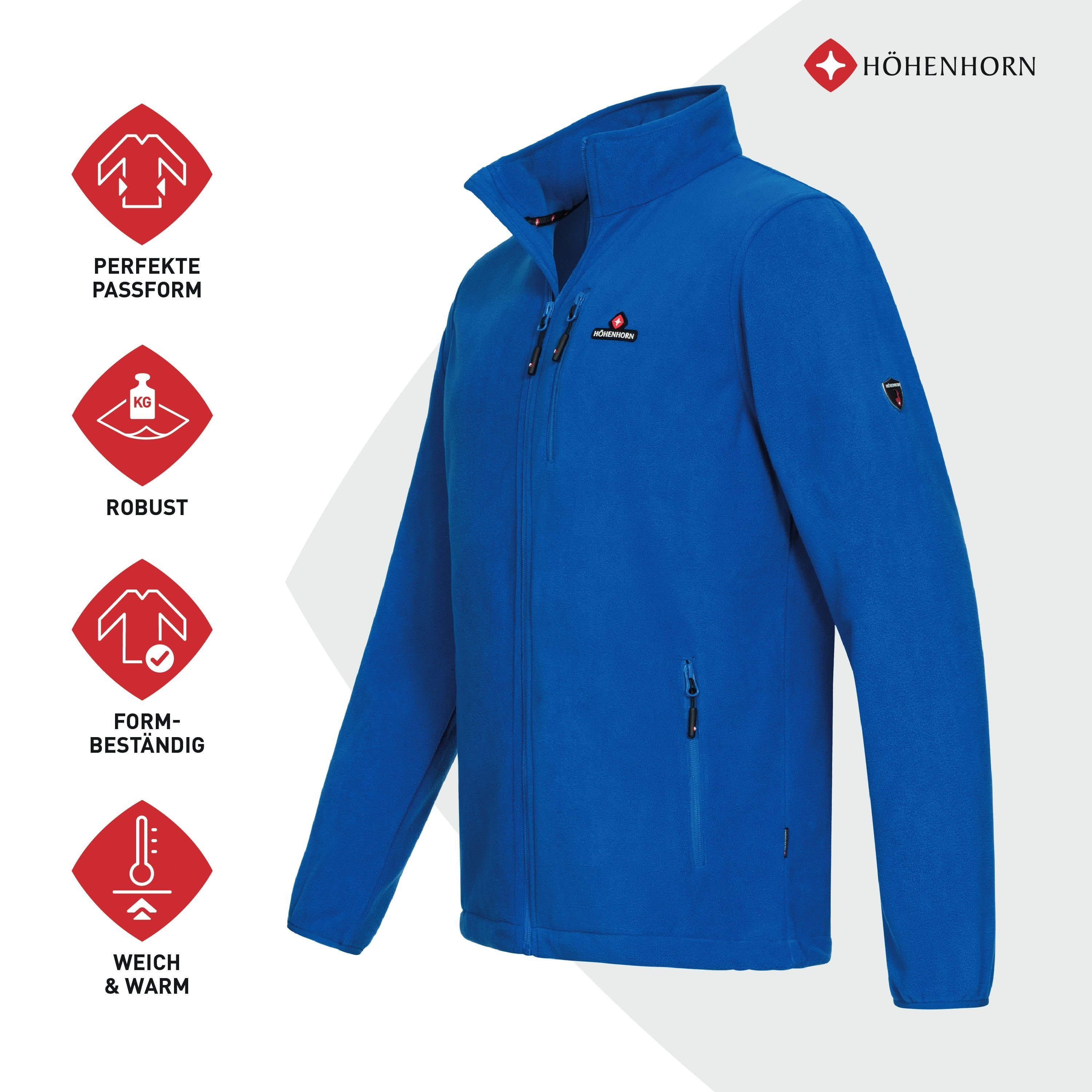 Full Zip Blau Jacke Fleece Höhenhorn Eigler Wander Outdoor Herren Troyer Fleecejacke Microfleece