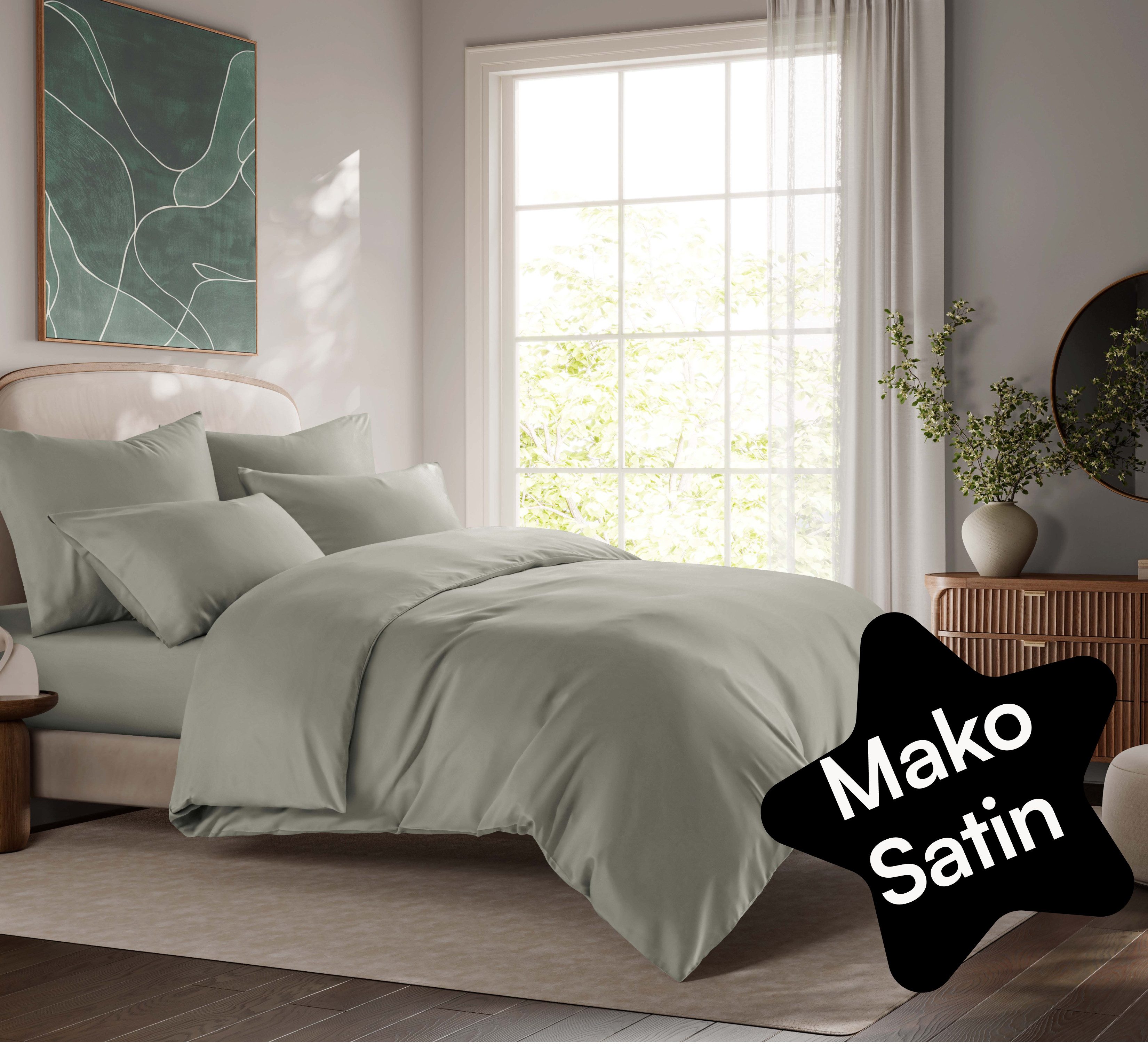 Seralino Bettwäsche Mako Satin Bettwäsche (100% Bio Baumwolle) mit Kissenbe günstig online kaufen