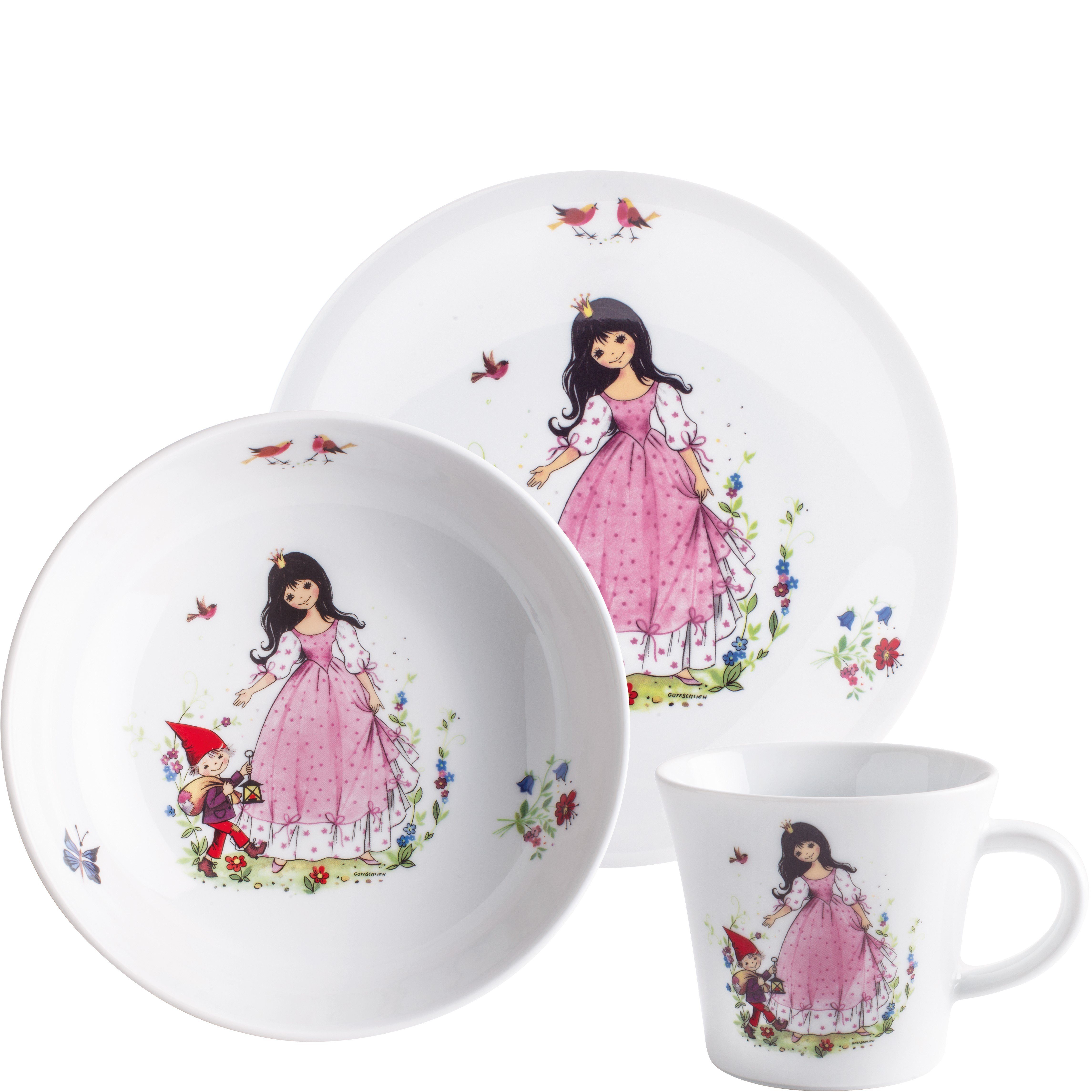 KAHLA Детская посуда-Set Kids, Märchenmotiv (3-tlg), 1 Personen, Porzellan, Made in Germany
