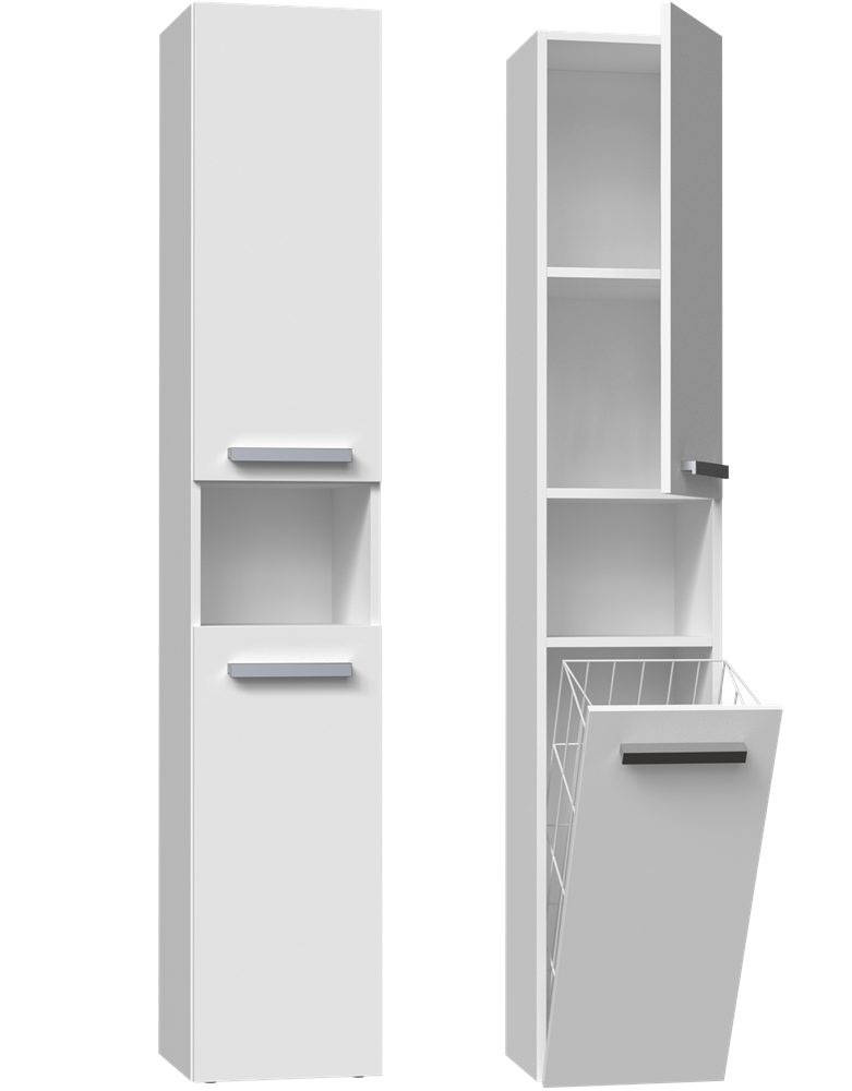 ibonto Hochschrank Badezimmerschrank mit Korb & günstig online kaufen