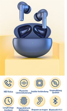Bifurcation In-Ear-Bluetooth-Headset mit Enc-Anrufgeräuschunterdrückung In-Ear-Kopfhörer (ANC, ENC, kabellos)