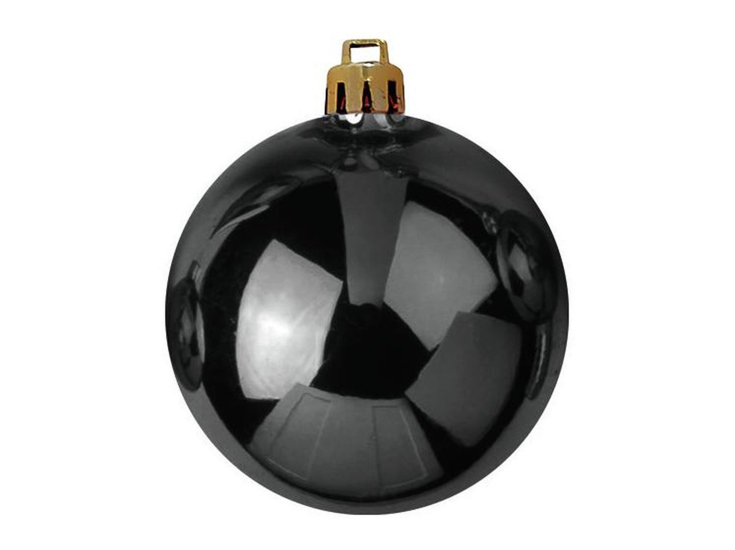 INNA-Glas Christbaumschmuck Weihnachtskugel Teodora, 4 Stück, glänzend schwarz, Ø10cm