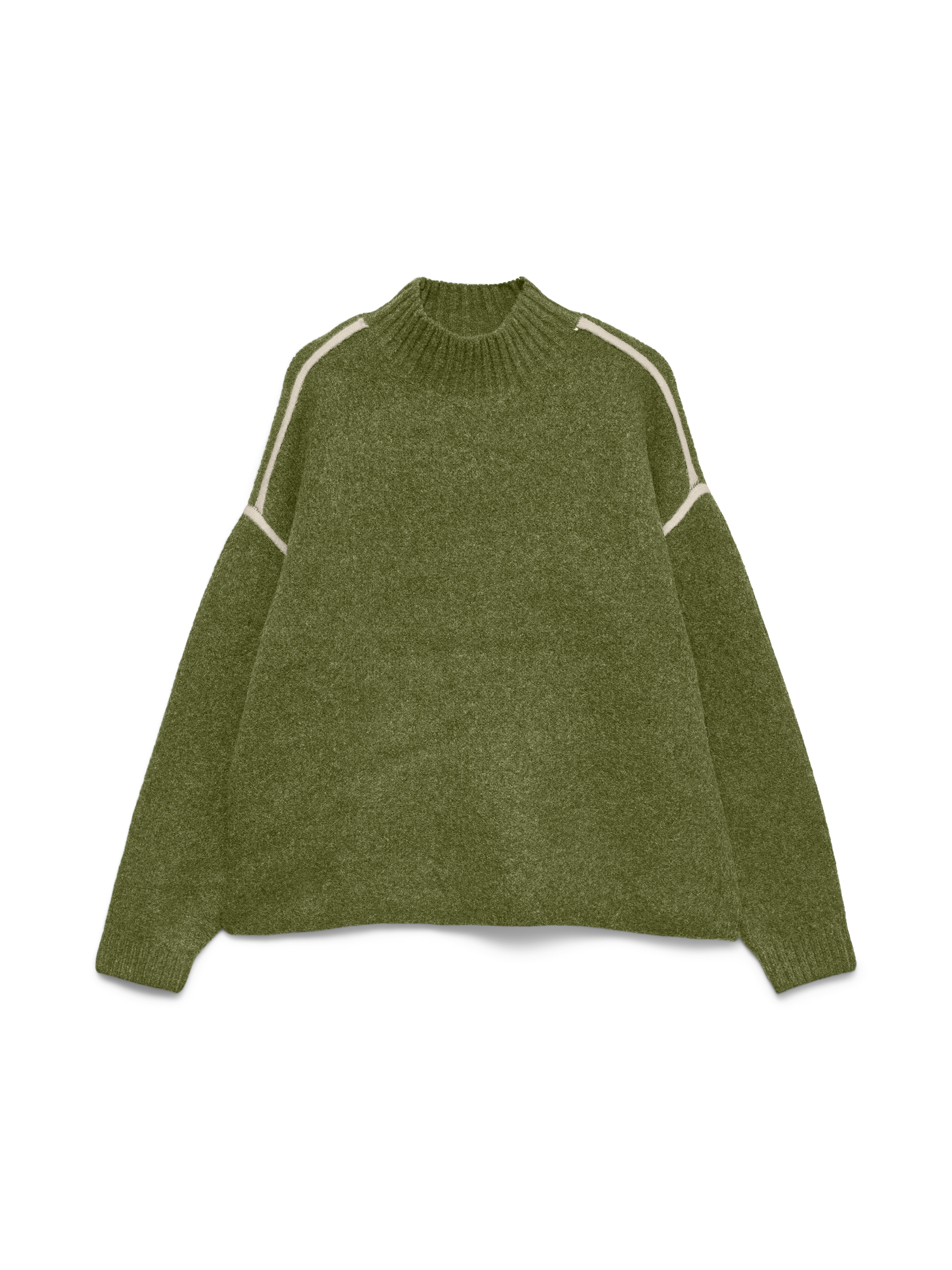 Vero Moda Strickpullover VMBOOM LS HIGHNECK PIPING PULLOVER NOOS Materialmix
