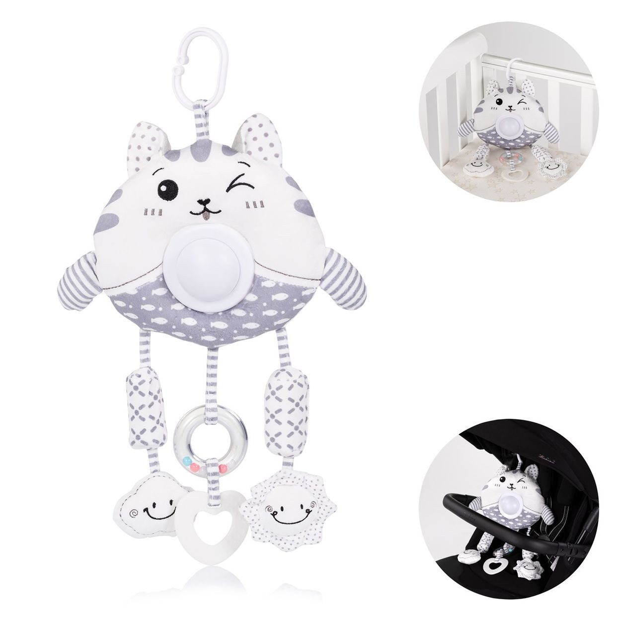 Chipolino Mobile große Tiere, Melodie, Lichteffekte, Plüschtier, Kühlbeißring, Plüschtiere