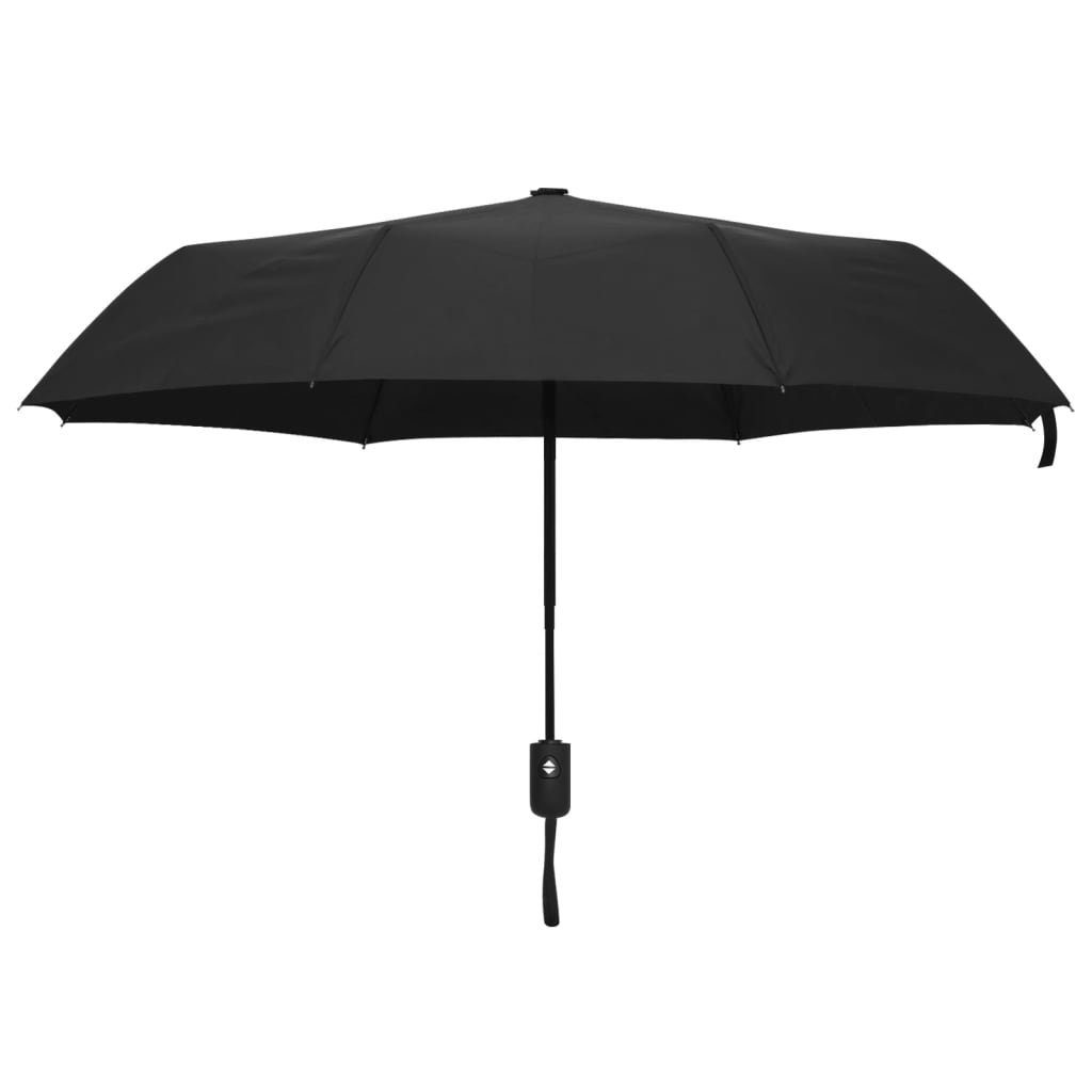 cm vidaXL Faltbarer 95 Schwarz Automatisch Regenschirm Taschenregenschirm