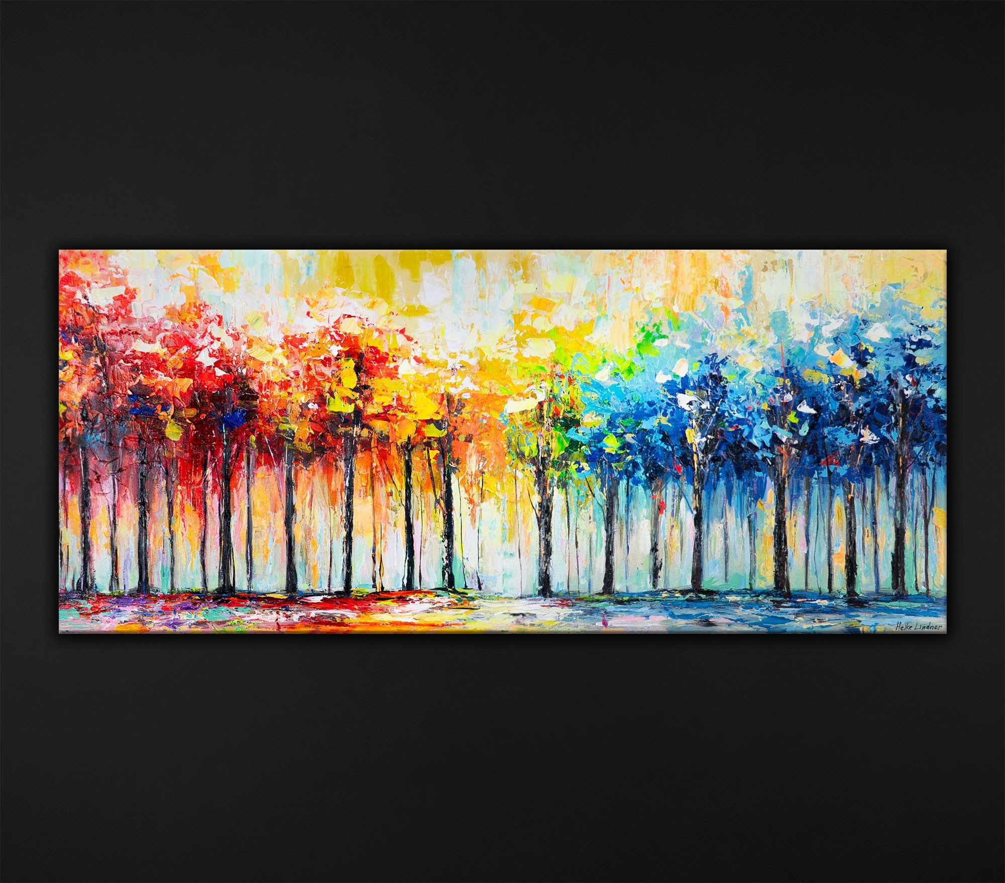 YS-Art Gemälde Leinwandbild, Wald, Ruhe, Entspannung, günstig online kaufen