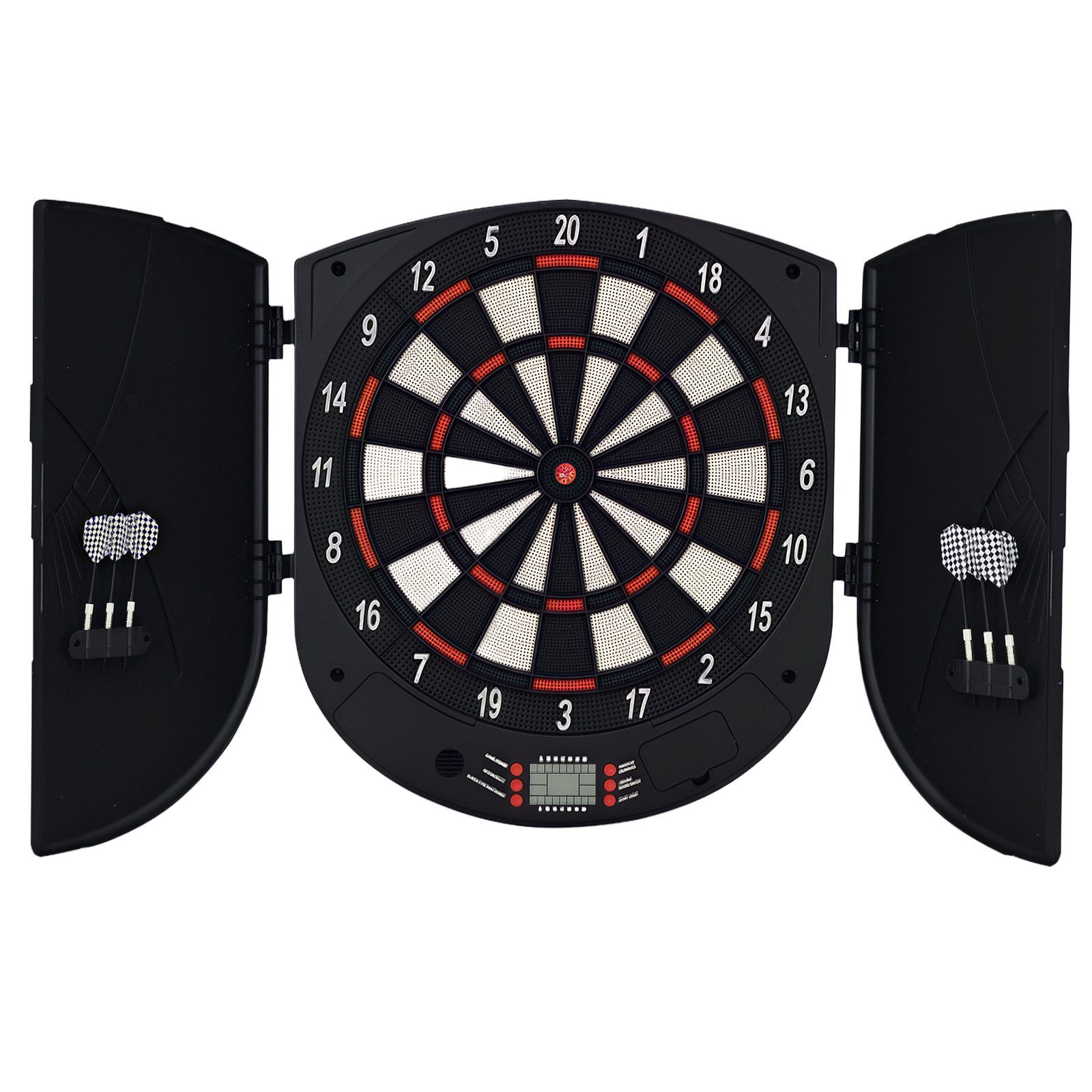 HOMCOM Dartscheibe Dart-set mit automatische Wertung, (Dartspiel mit LCD-Anzeige, 1-tlg., Dartboard), Schwarz 44 x 4,4 x 50 cm