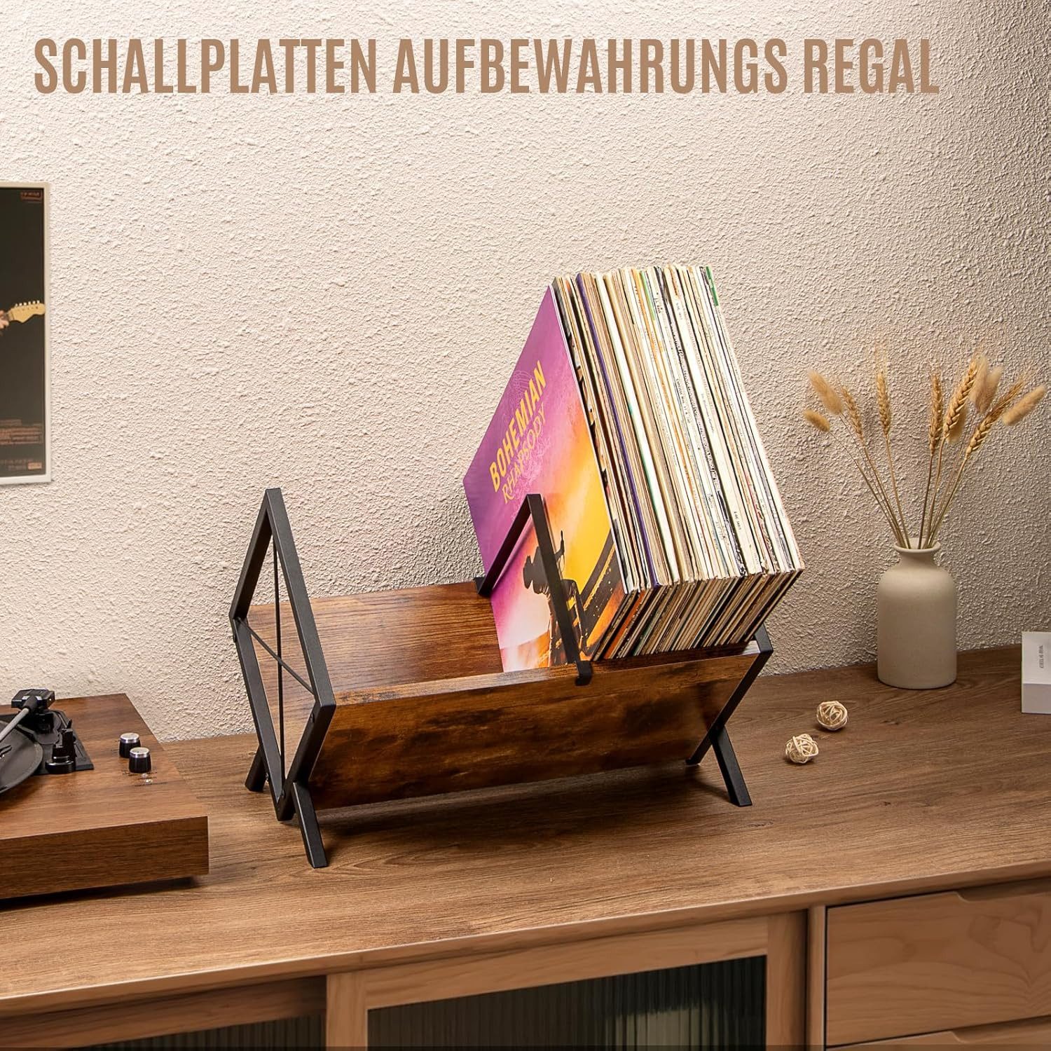 Refined Living Plattenständer Schallplatten Aufbewahrung Regal für 80–100 L günstig online kaufen