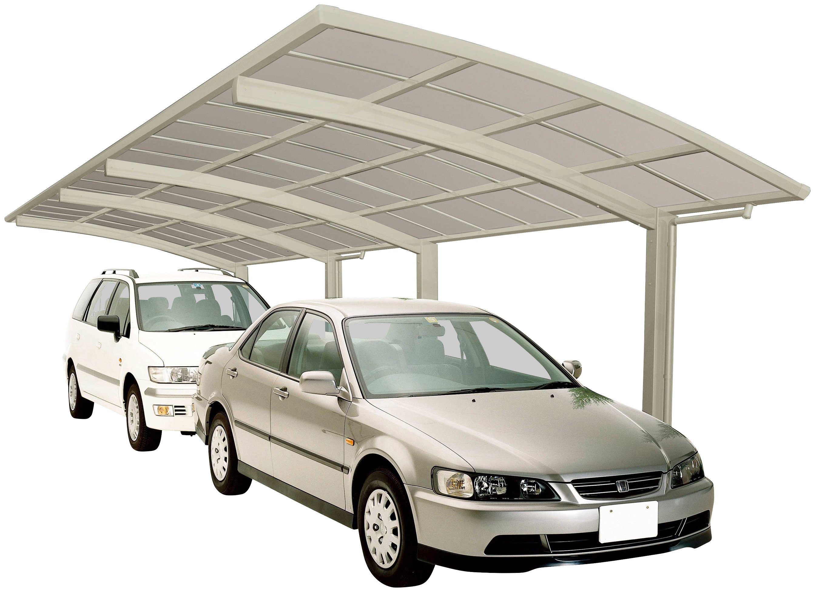 Ximax Doppelcarport Portoforte Typ 80 Tandem-Edelstahl-Look, BxT: 270x983 cm, 240 cm Einfahrtshöhe, Aluminium | Carports