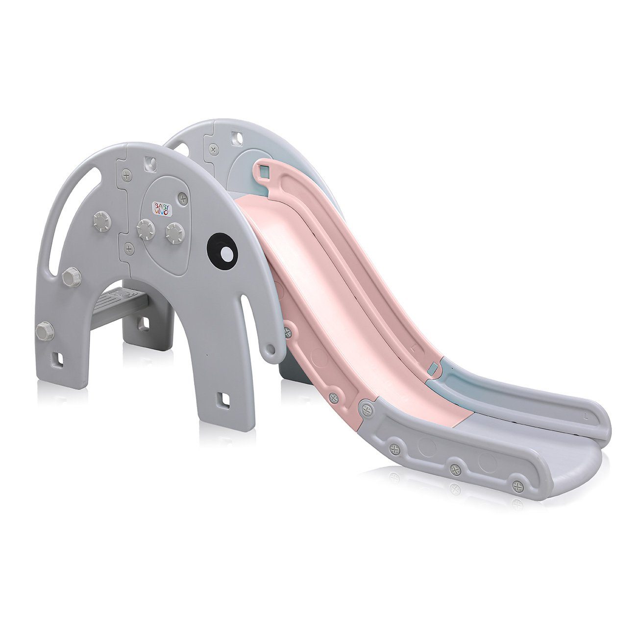 Baby Vivo Indoor-Rutsche Kinderrutsche / Rutsche - Elefant in Pink/Grau