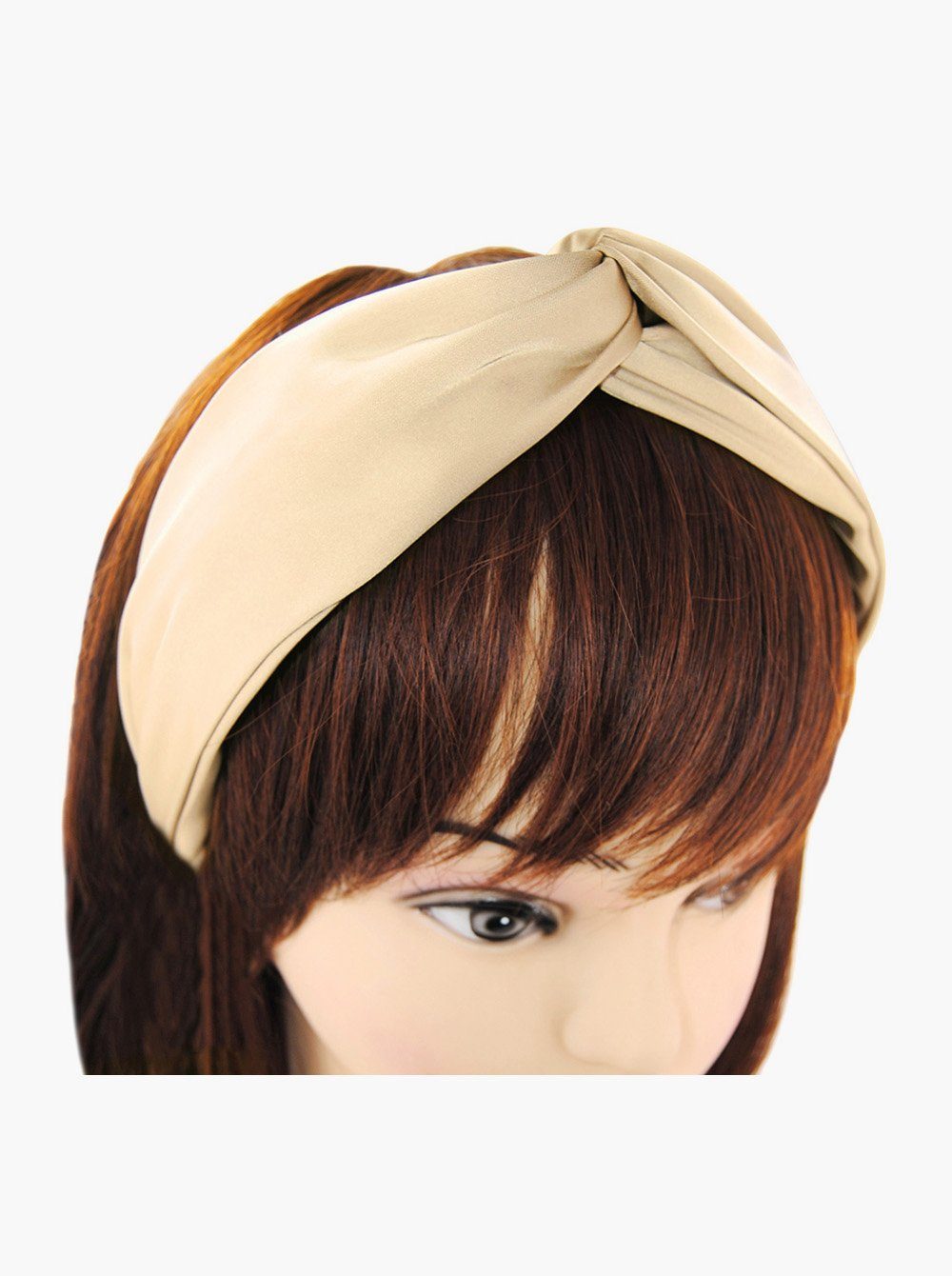 axy Haarreif Breiter Haarreif mit raffinierten Knoten Satin bezogen, Satin bezogen, Vintage Damen Haareifen Haarband