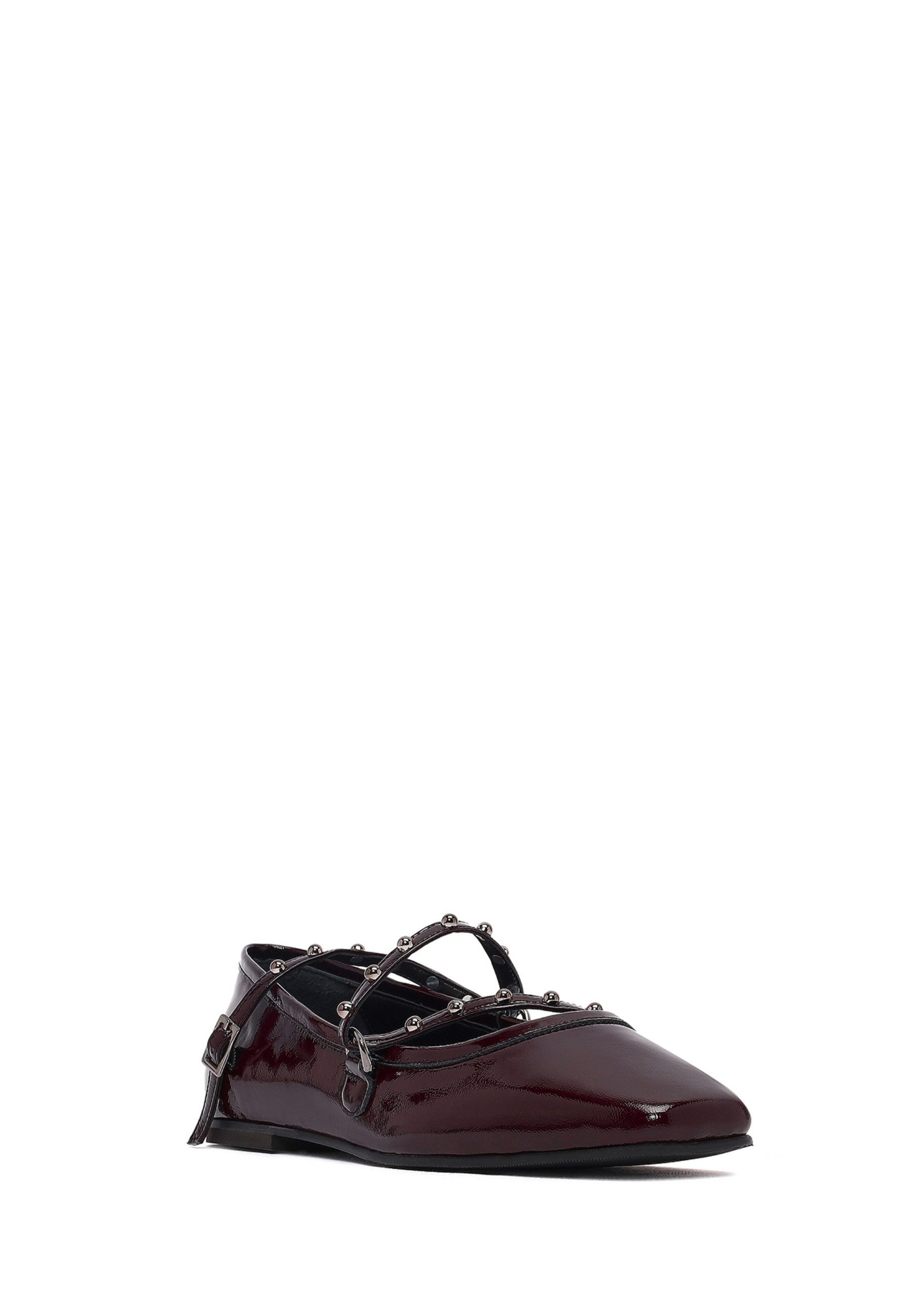 Derimod Ballerinas aus Lackleder Ballerina Kunstlederfutter, TPU Sohle, Absatz 1,5 cm