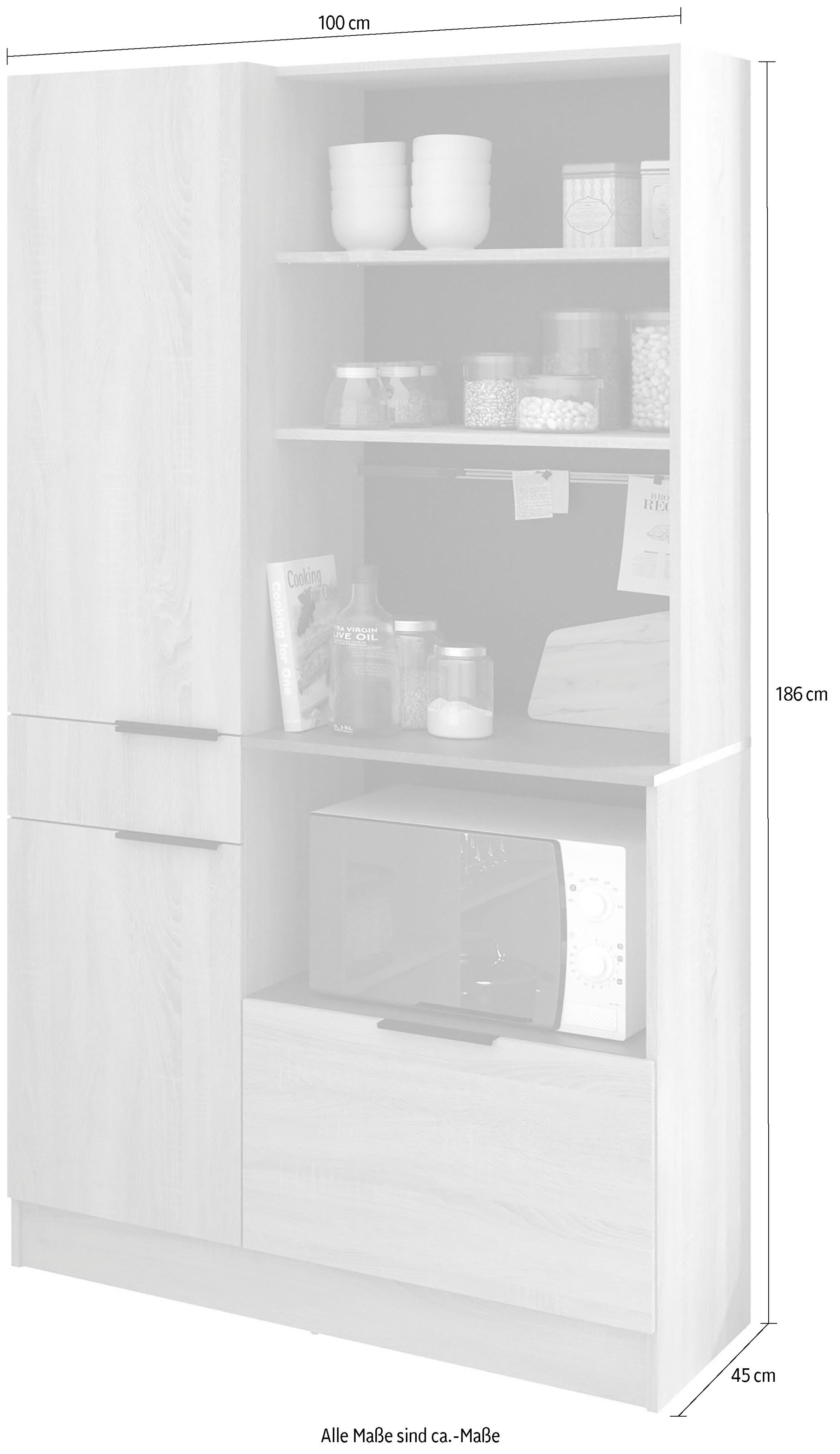 Parisot Buffet Fumay 11, sideboard, extra storage space (1-pc., W/H/D approx. 100x186x45cm) ideal for small kitchens, without electrical appliances