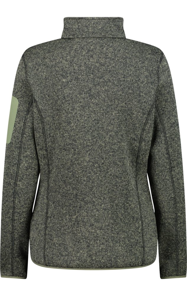 CMP Strickfleecejacke KNITTED MELANGE FLEECE WOMAN JACKET mit Reißverschluss, wasserabweisend, windabweisend, wärmeisolierend