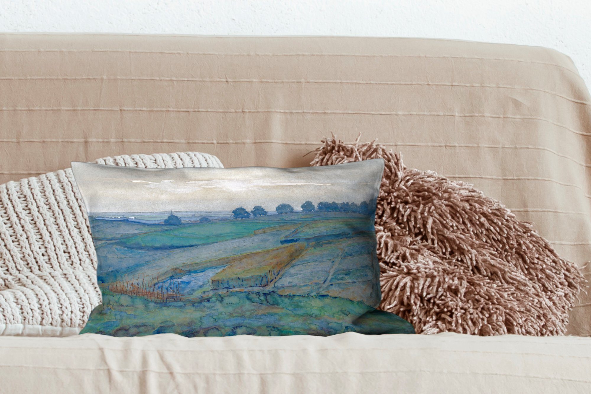 Zierkissen, Mondrian, mit Arnheim Schlafzimmer MuchoWow Füllung, Dekokissen Dekokissen Piet Landschaft Dekoration, bei - Wohzimmer