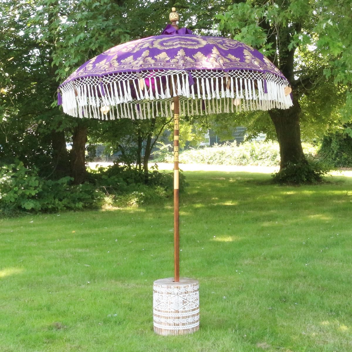Oriental Galerie Sonnenschirm Lila Gold Bali günstig online kaufen