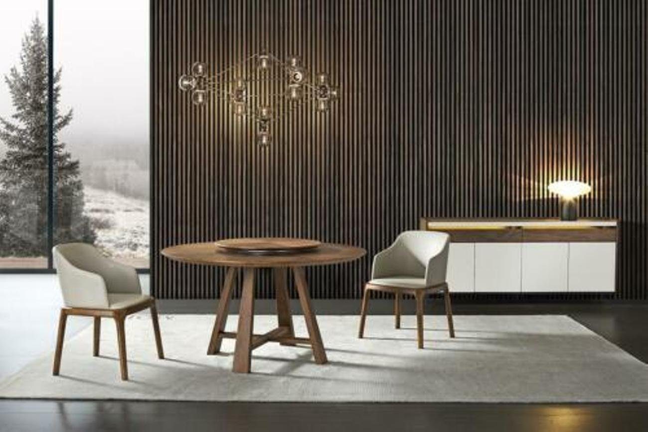 Ess Garnitur Design Stühle Lehn Stuhl +2 Esszimmer-Set, JVmoebel Wohn Neu Tisch Polster Holz
