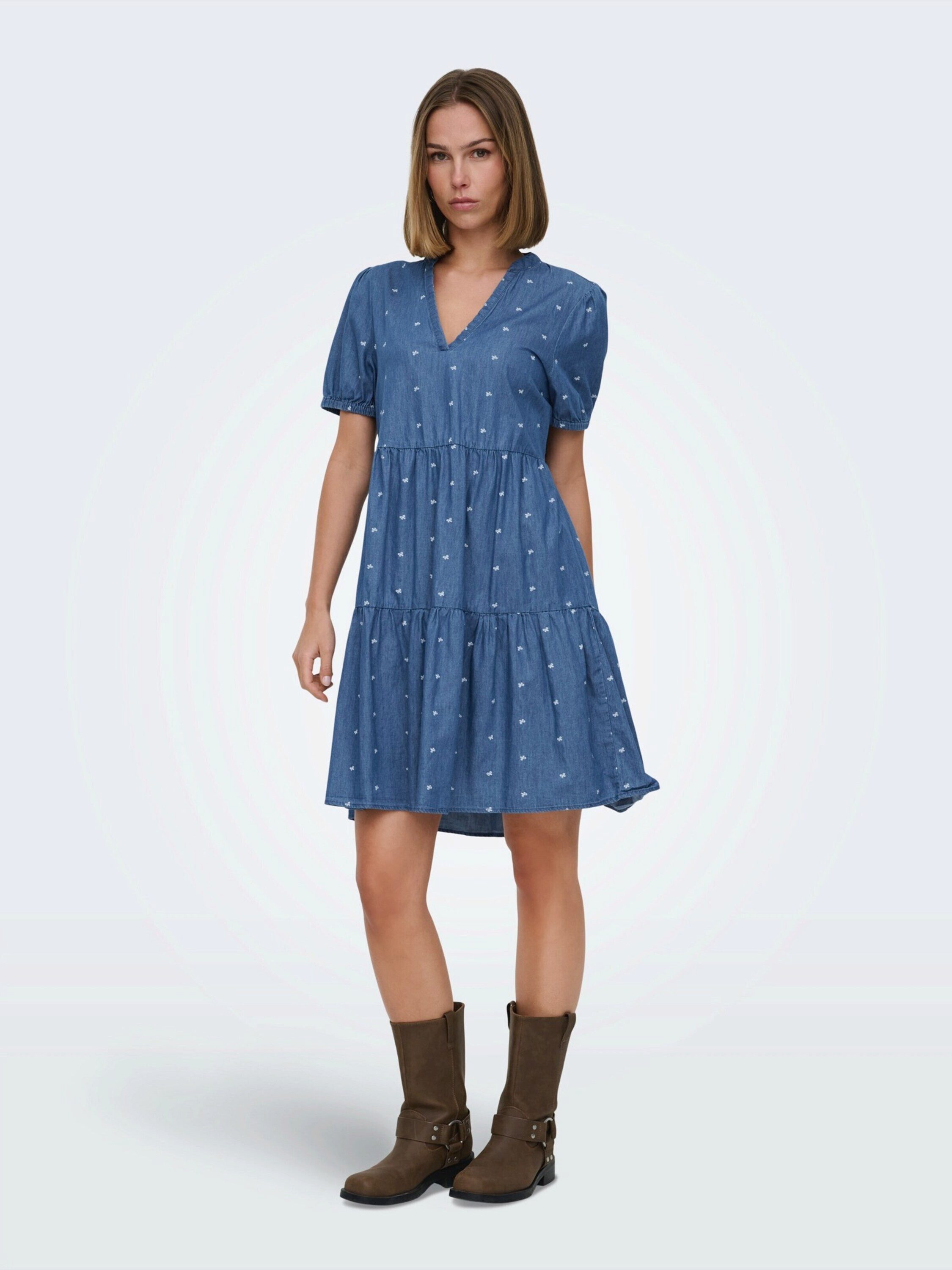 ONLY Jeanskleid ONLNOVA AZURE (1-tlg) Drapiert/gerafft
