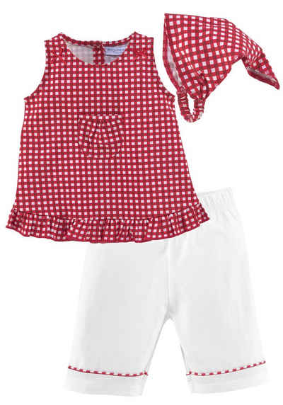 Klitzeklein Kleid, Hose & Kopftuch Baby-Set (Spar-Set, 3-tlg., Baby-Mädchen) aus Bio-Baumwolle