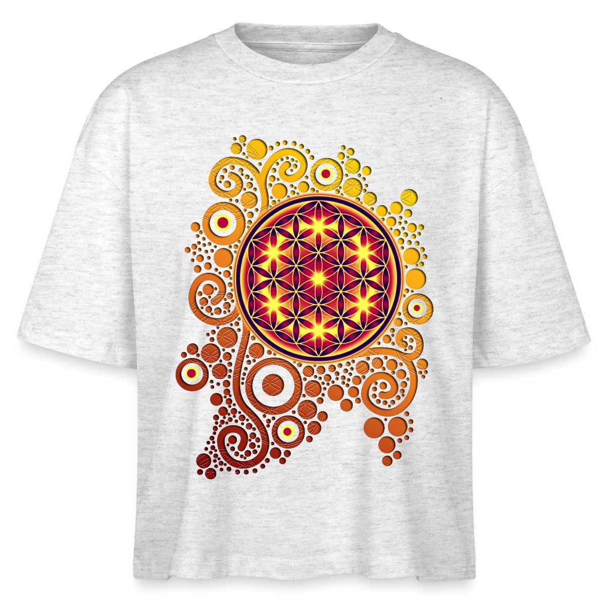 T-Shirt Blume des Lebens Boxy Shirt Damen