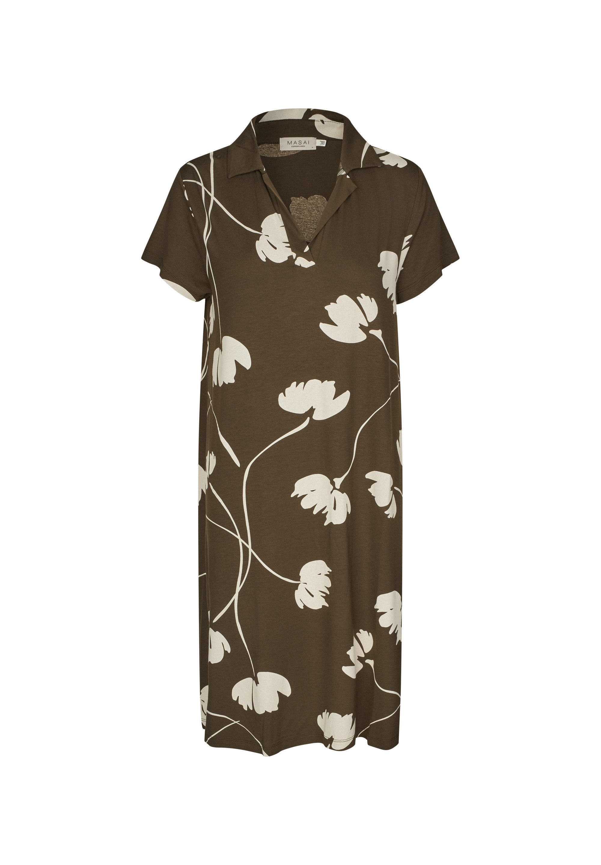 Masai Jerseykleid MaNevina Blumenprint, V-Ausschnitt und Kragen