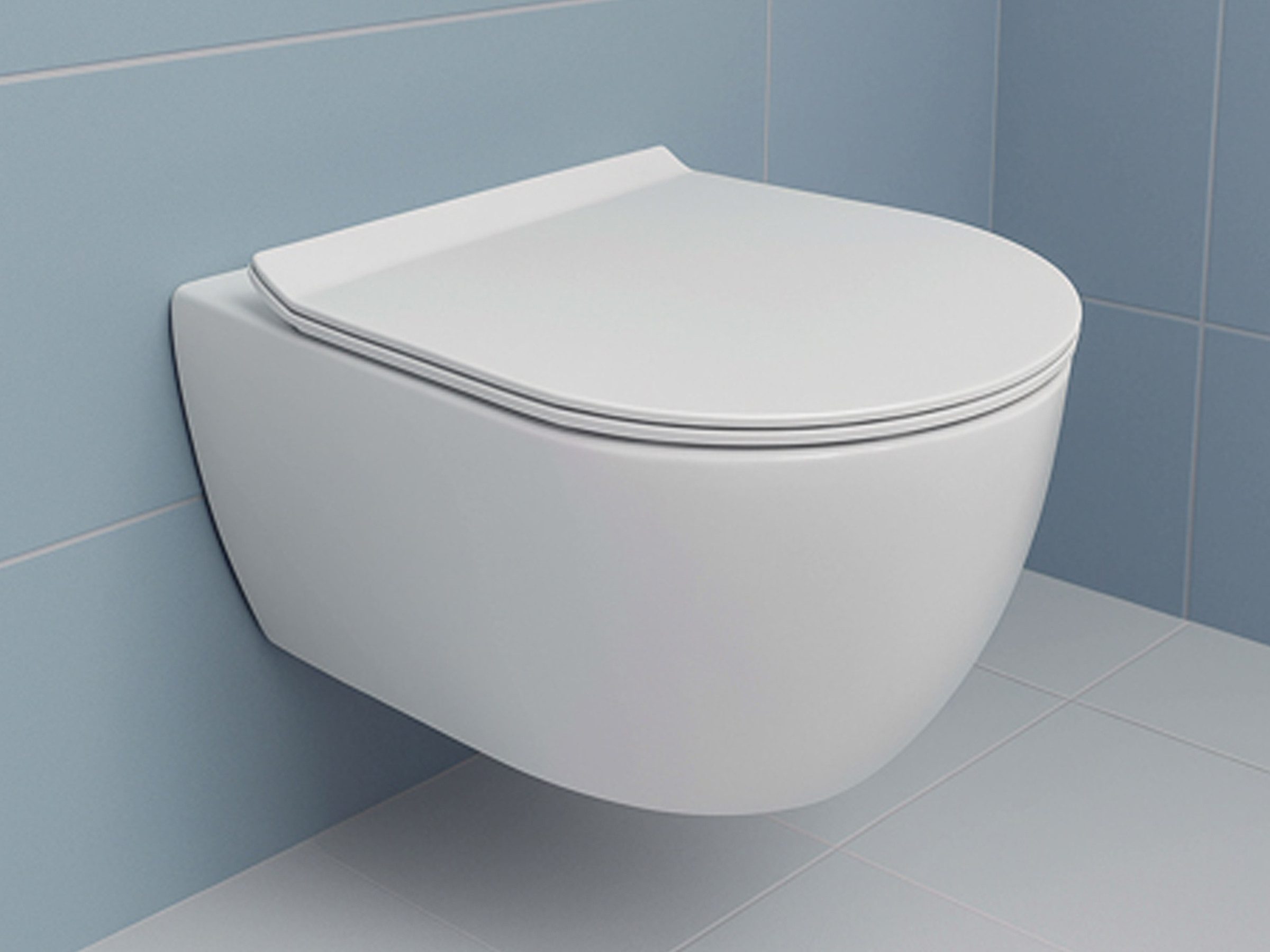 NEG Tiefspül-WC NEG Kompakt Hänge-WC Uno99K - Slimline, Wandmontage, Geschlossener Spülrand