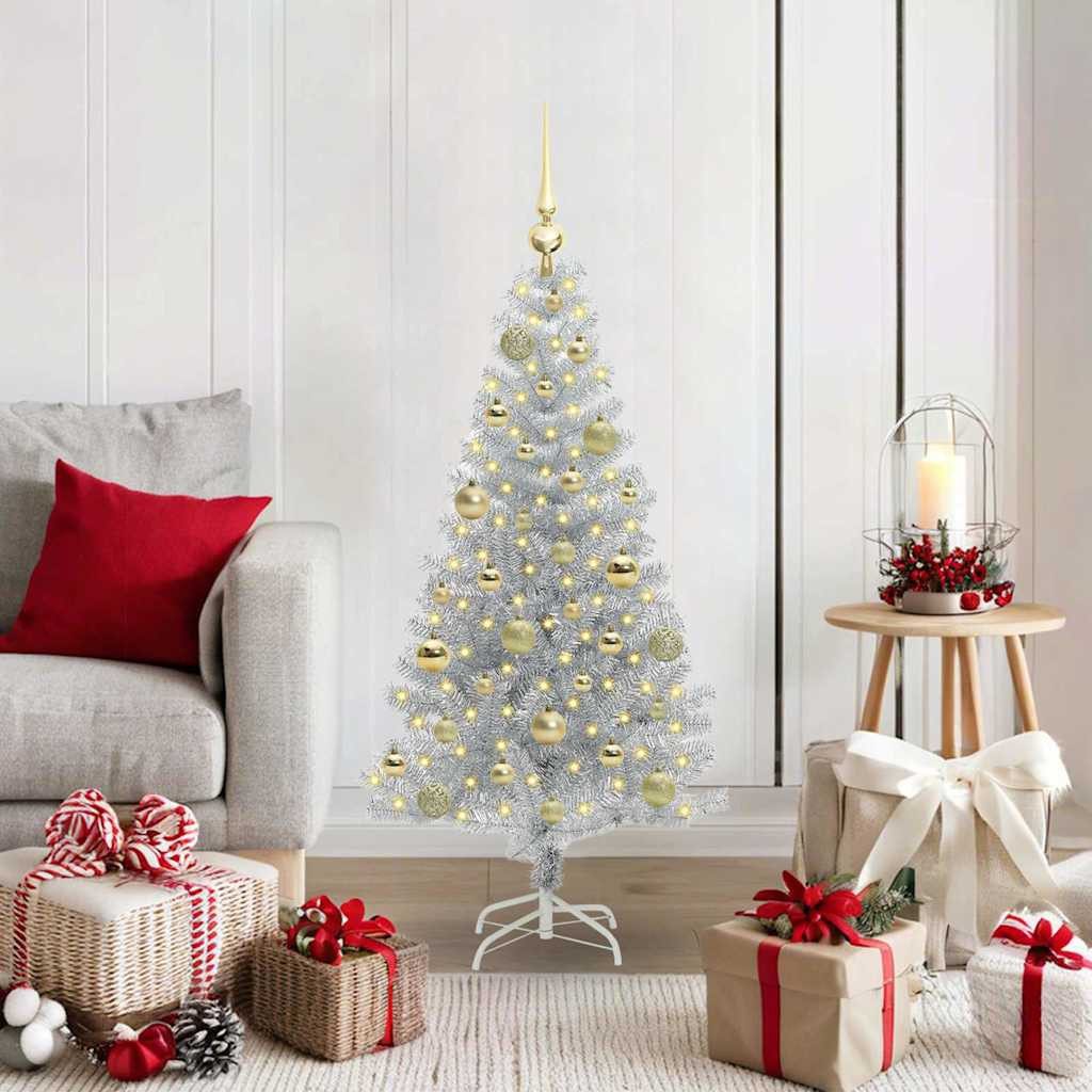 vidaXL Künstlicher Weihnachtsbaum Weihnachtsbaum Silber 120 cm PET