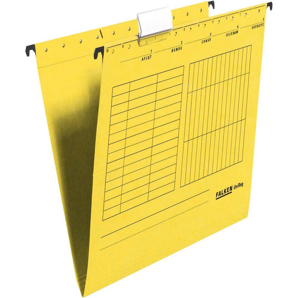 Organisationsmappe FALKEN 80004419 Hängemappe A4 230 g/qm seitlich offen gelb