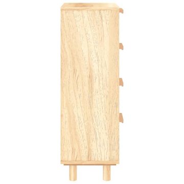 furnicato Sideboard Braun 40x30x90 cm Massivholz Kiefer und Natur-Rattan