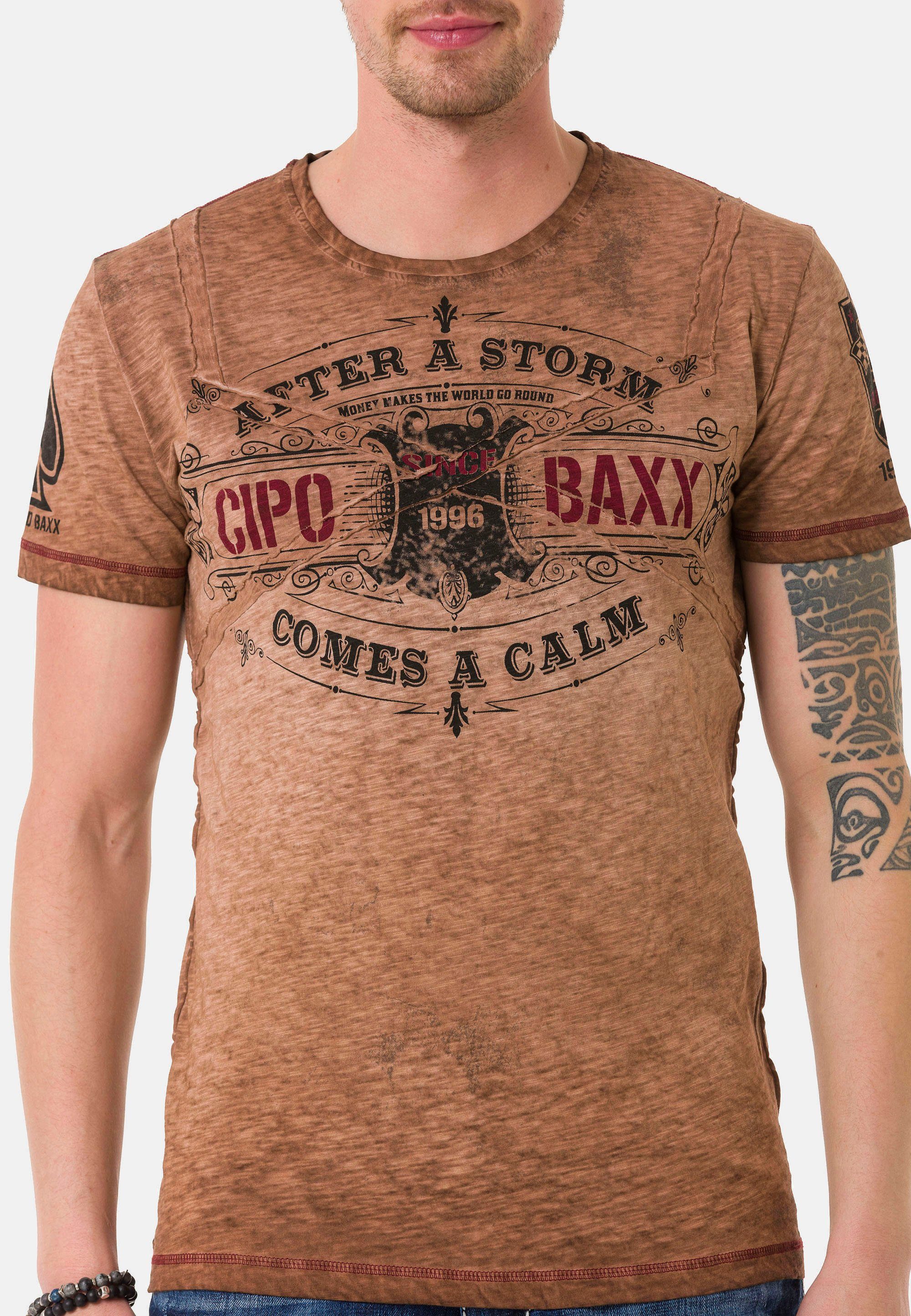 T-Shirt Cipo Baxx & braun im VintageLook