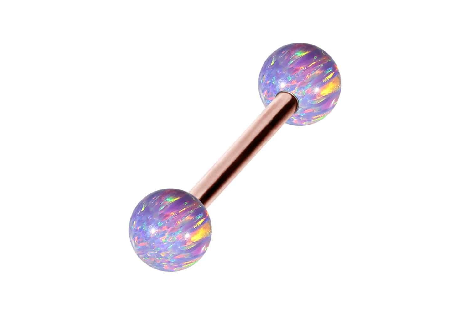 PIERCINGLINE Brustwarzenpiercing Chirurgenstahl Barbell SYNTHETISCHE OPALE günstig online kaufen