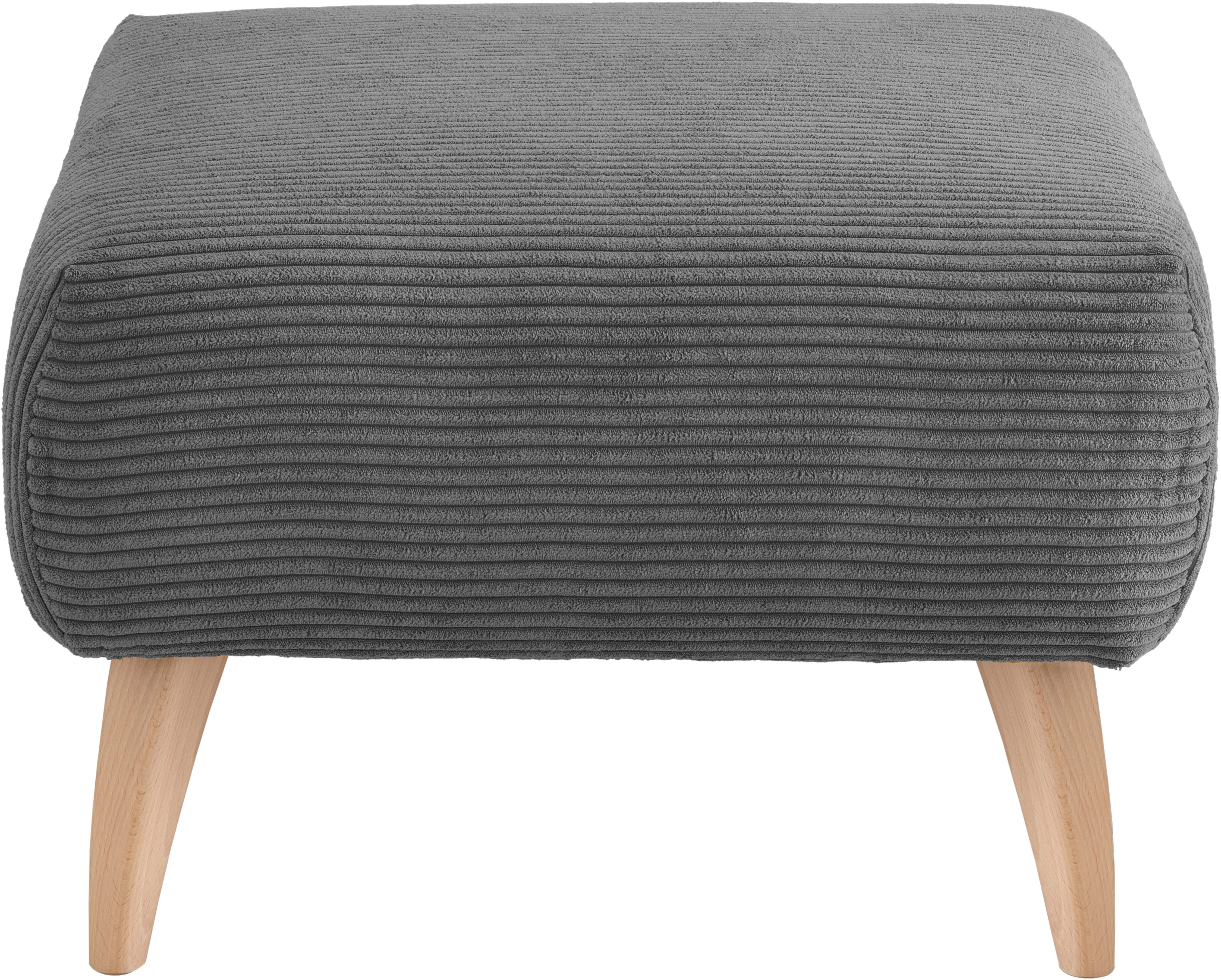 INOSIGN Polsterhocker Colori, Holzfußfarbe wählbar, verschiedene Stoffe, hochwertige Stoffqualität