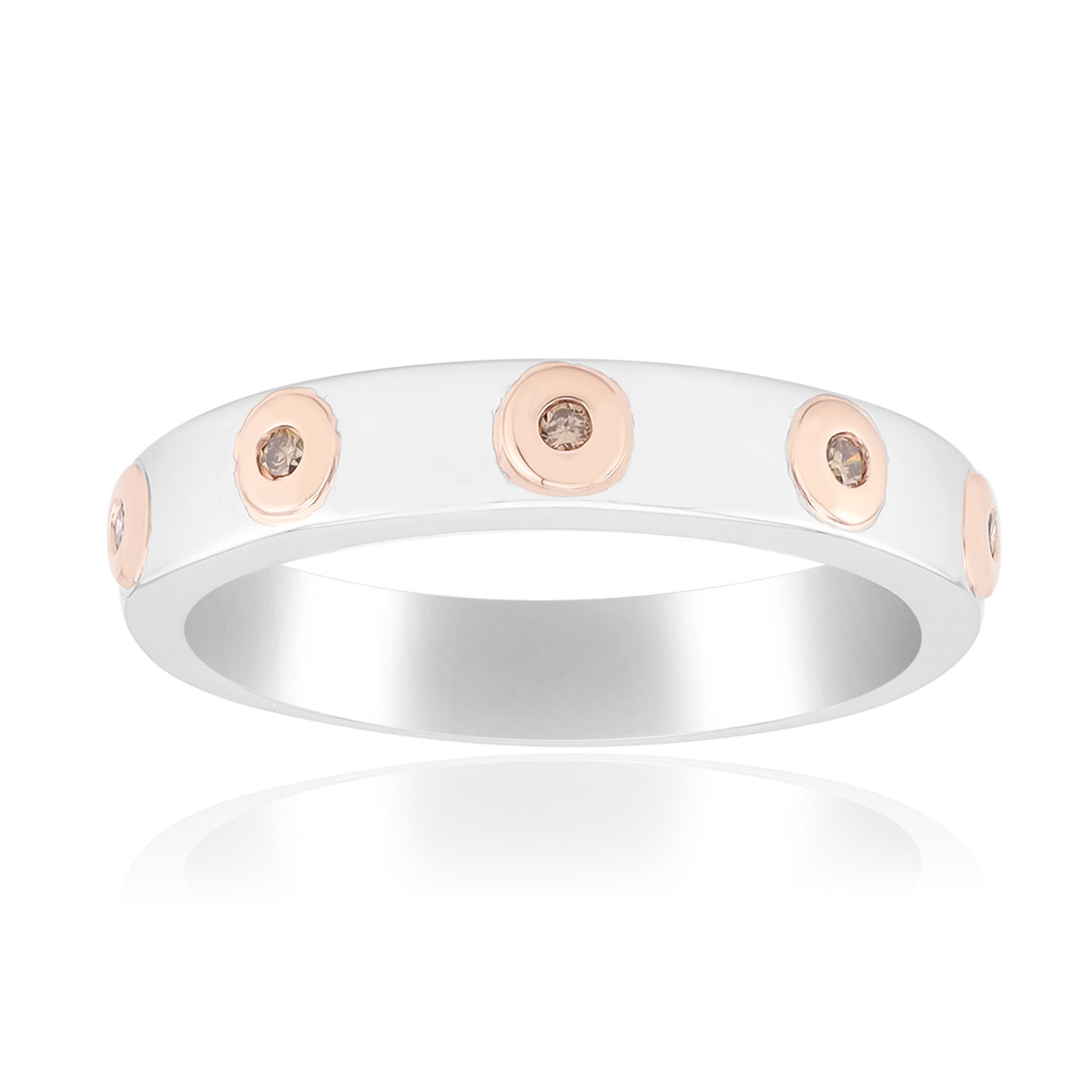 Cavill Diamantring Argyle-Rose-Diamant-Ring aus rhodiniertem Silber (1-tlg)